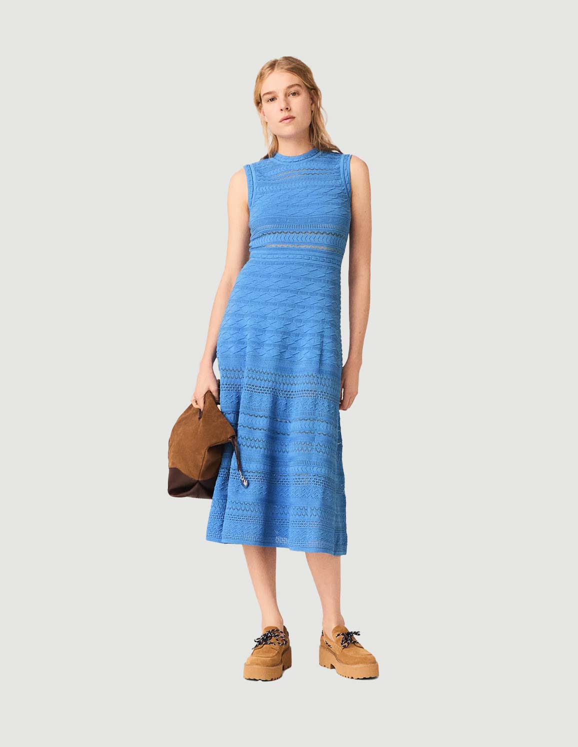 maje blue lace dress Maje Lace Maxi Dress in Turquoise Polyester main image 1