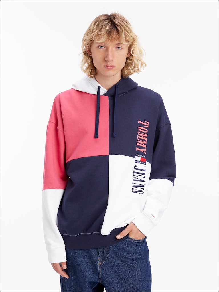 Hooded Tommy Jeans 90s Colour Block Pullover Jacket Tommy Hilfiger