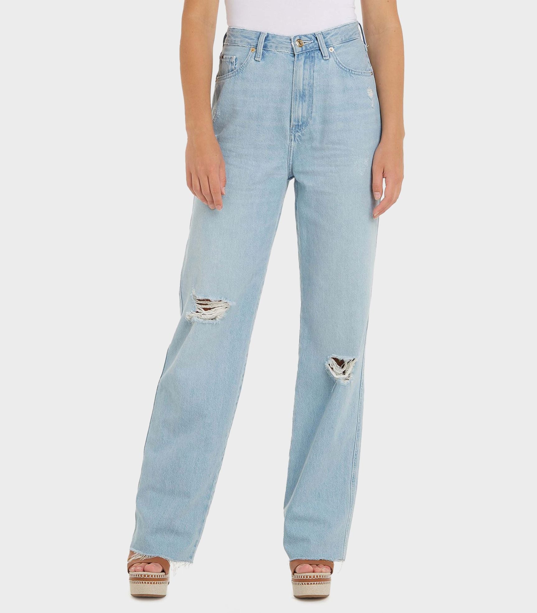 Tommy Hilfiger Relaxed Straight Ripped Jeans - Main Image