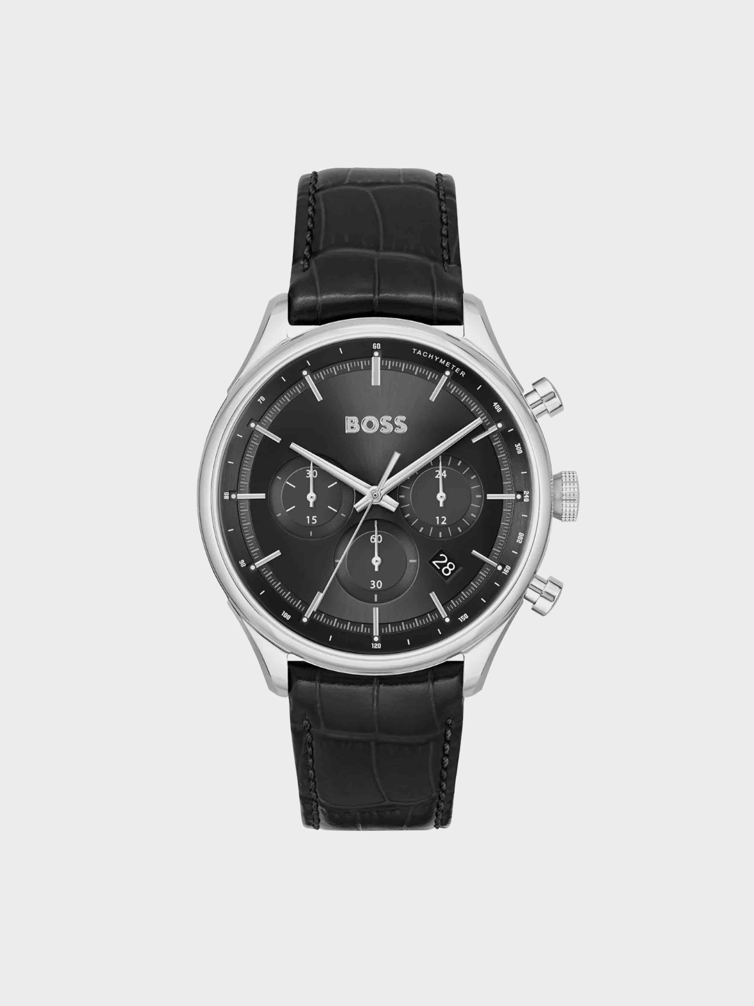 BOSS- Men's Watch With Leather Strap – dstore Egypt