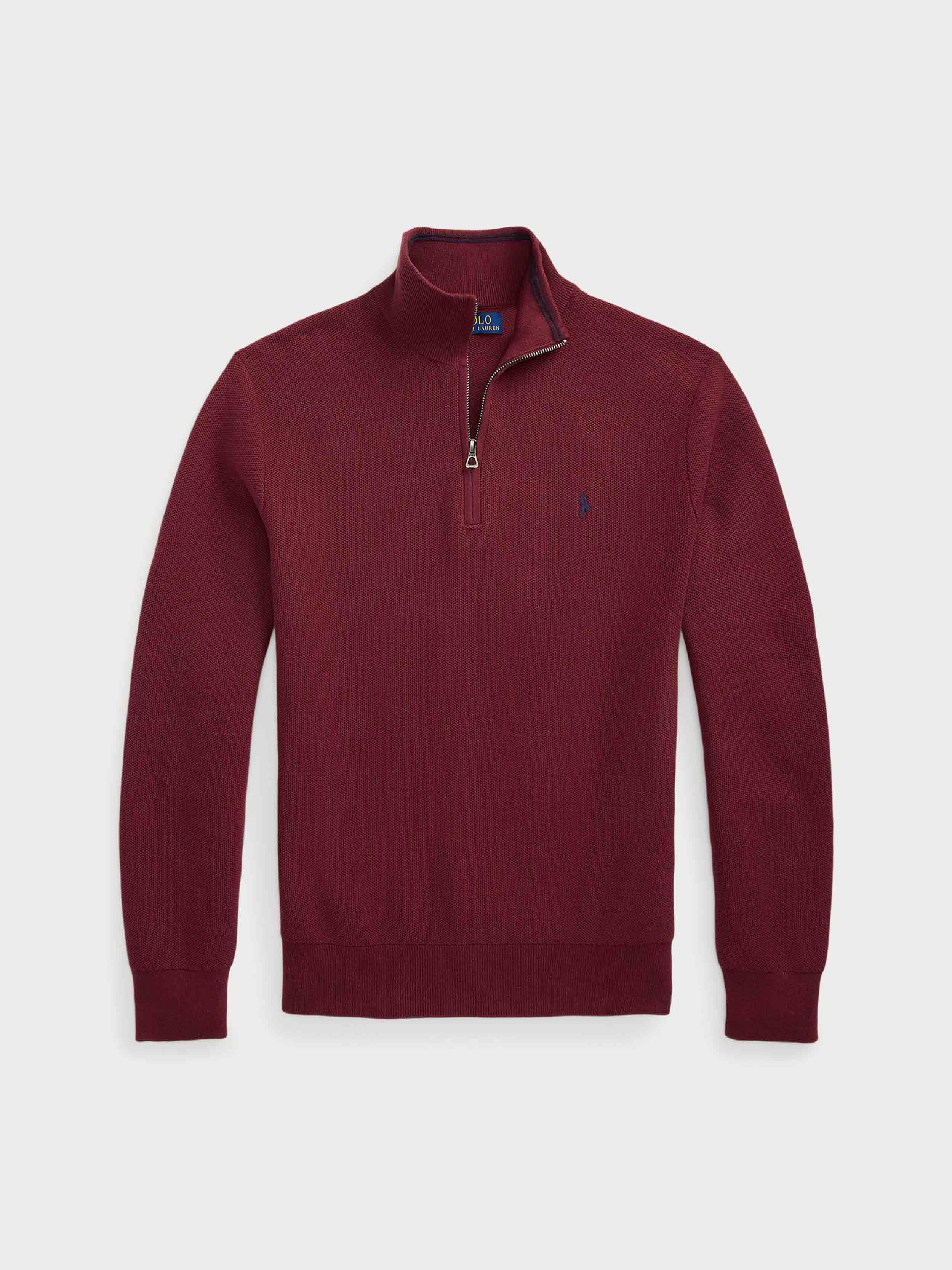 Polo Ralph Lauren Men's Mesh-Knit Cotton Quarter-Zip Sweater