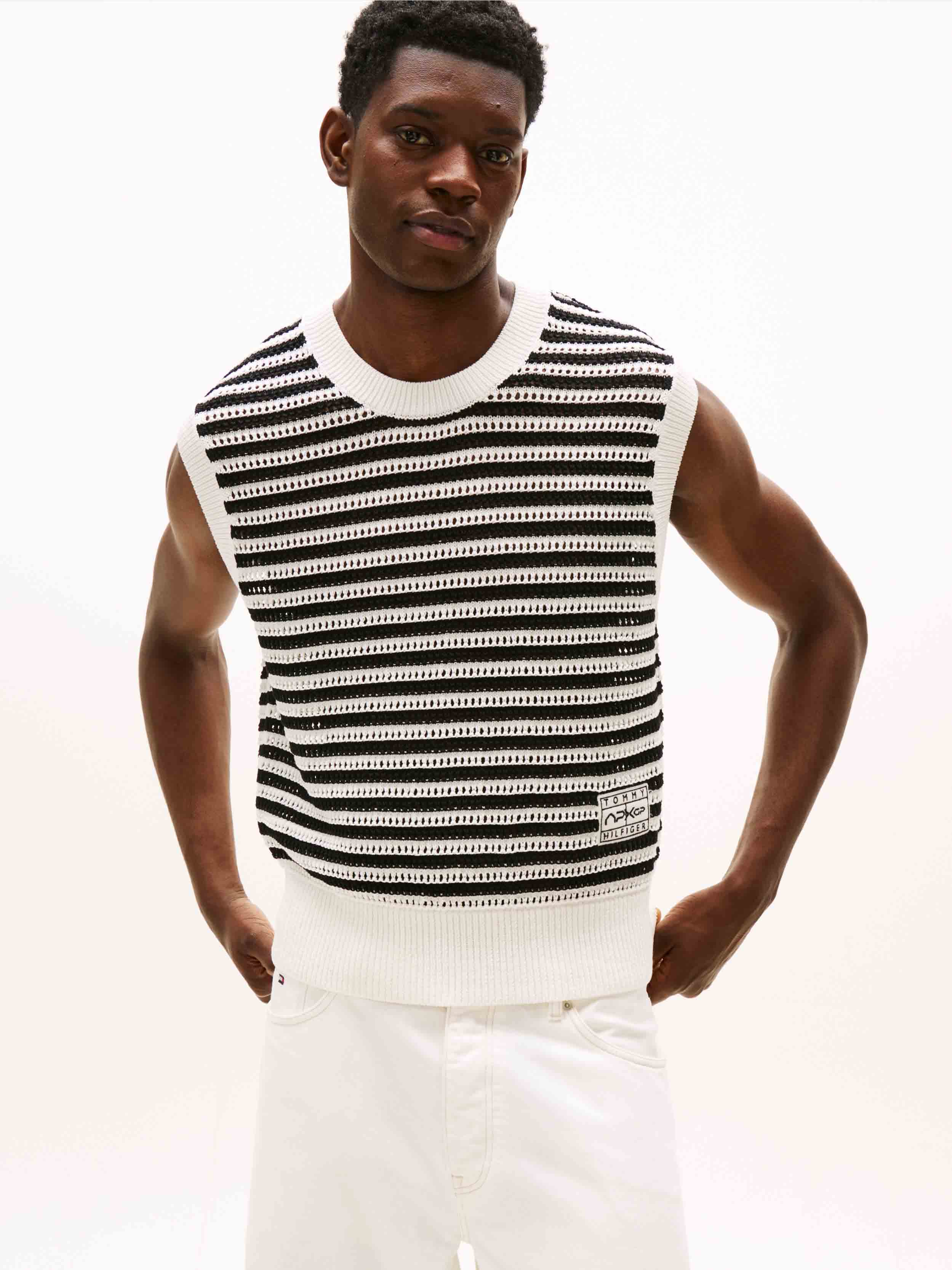 Black/Ivory Petal Stripe