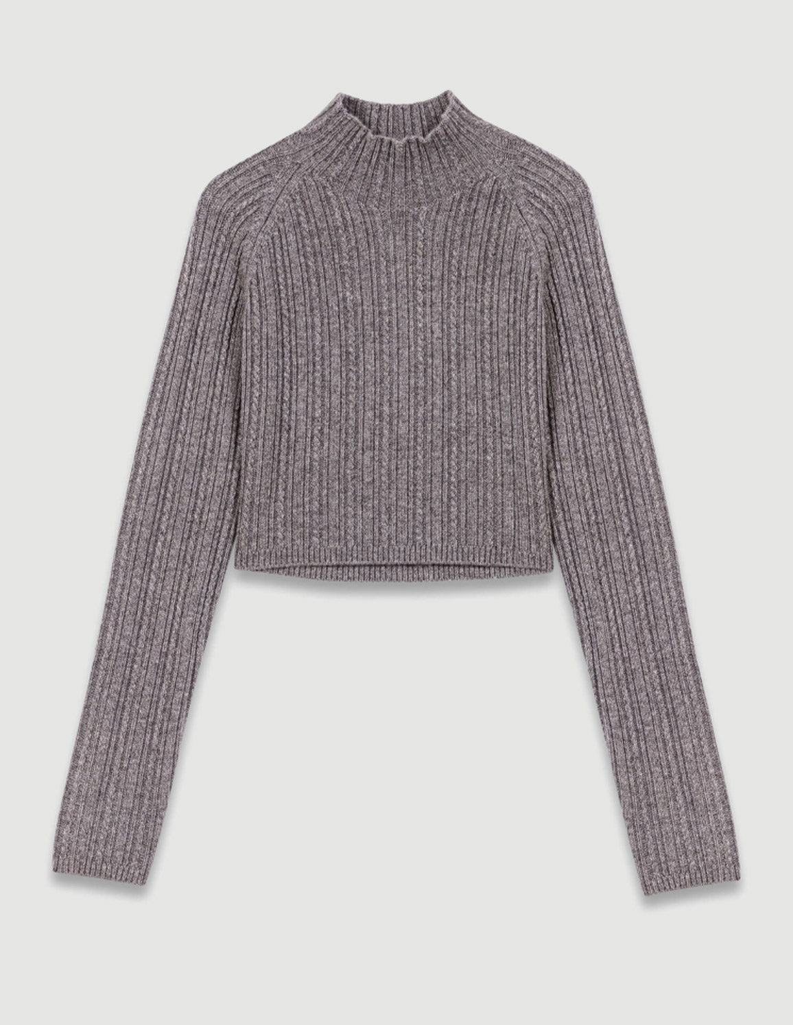 maje knit dress with removable jumper Maje Removable Jumper Ribbed Wool-Blend Knitted Dress in Gray