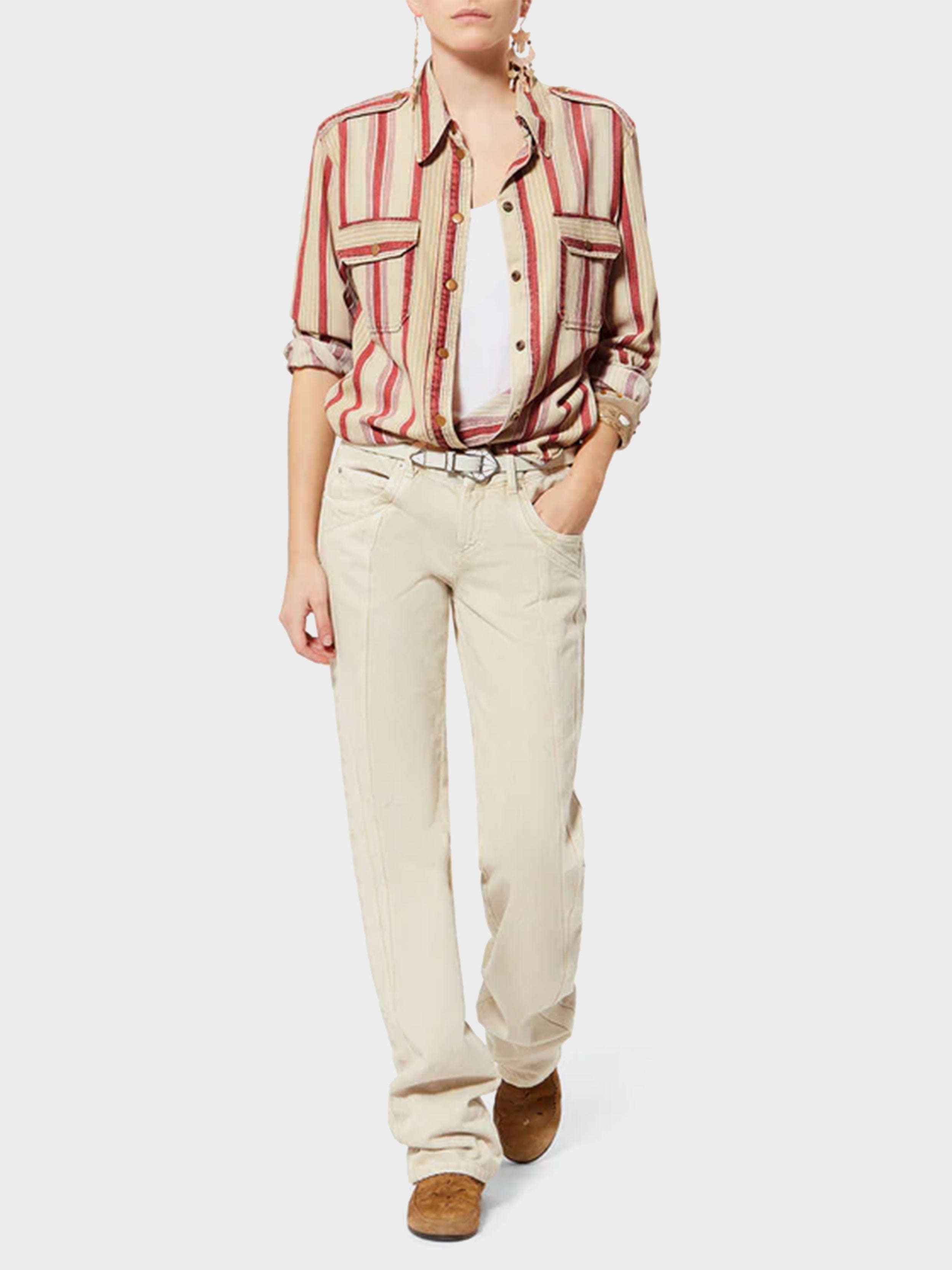 Beige/Red