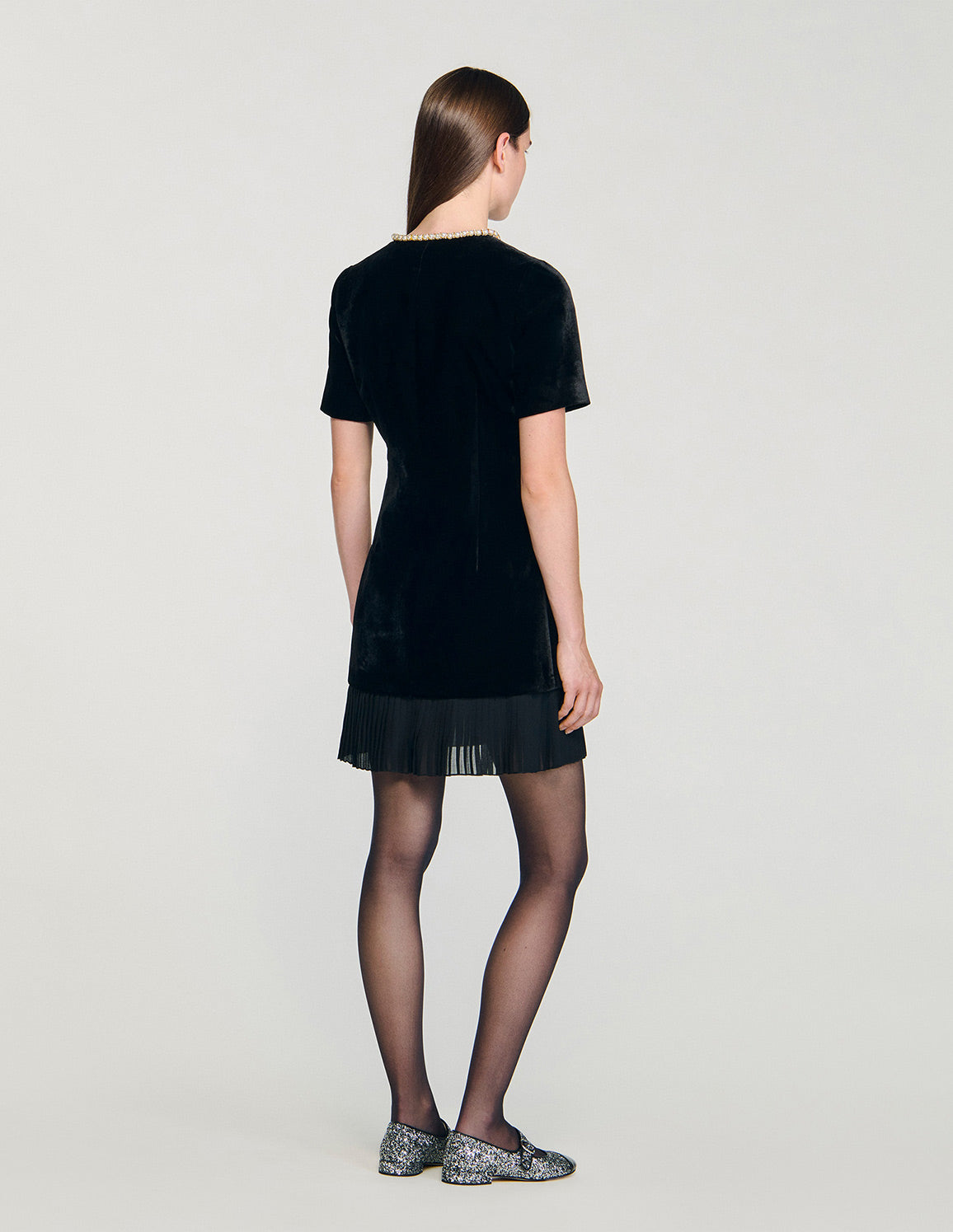 sandro velvet dress SANDRO
