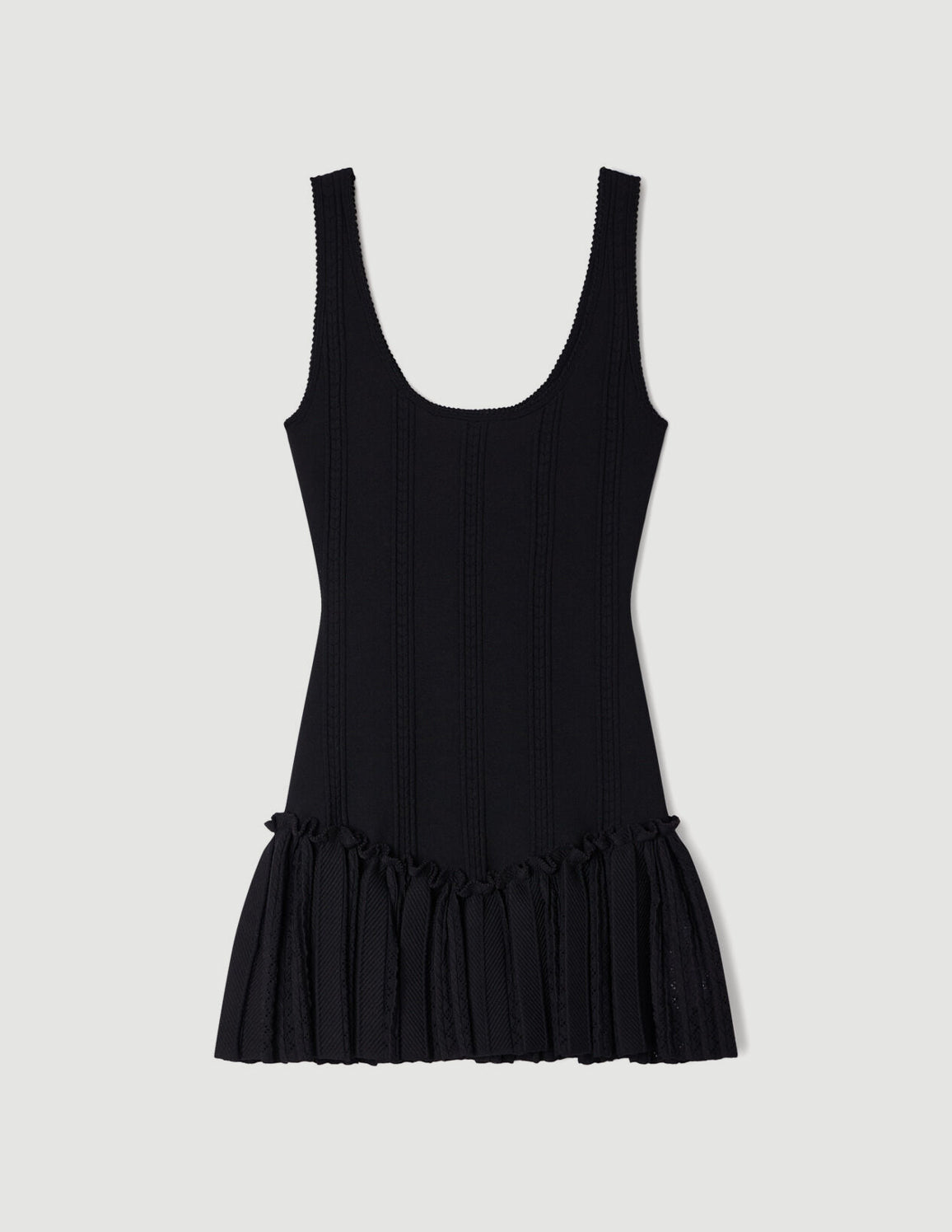 sandro short knit dress with ruffles Sandro Mini Knit Dress with ruffle