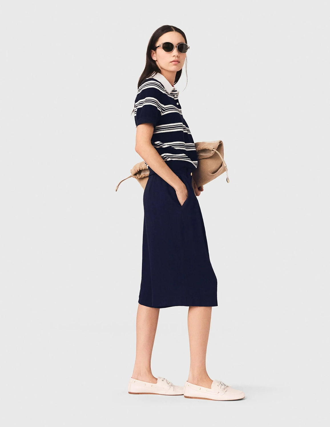Ecru/Navy Blue
