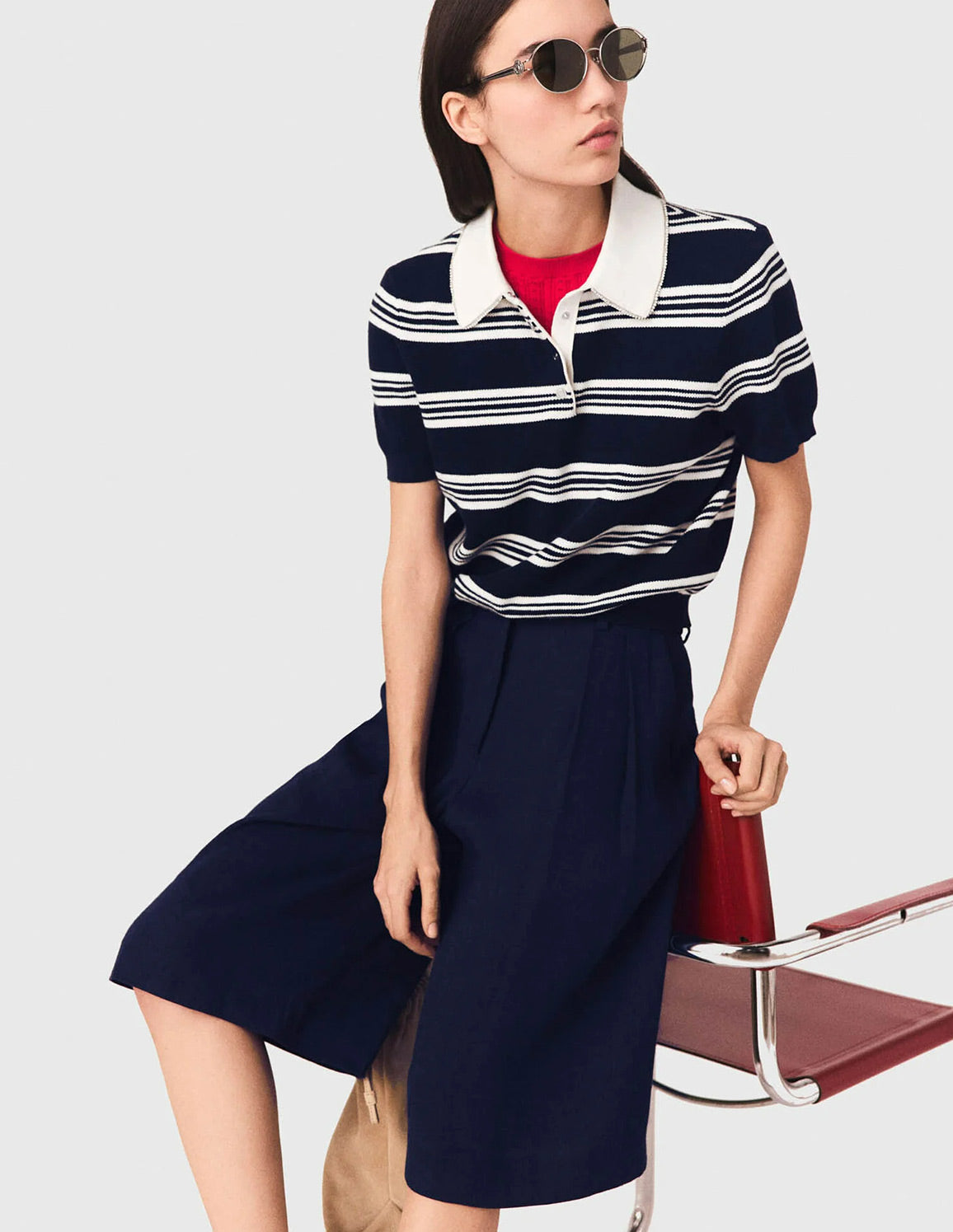 Ecru/Navy Blue