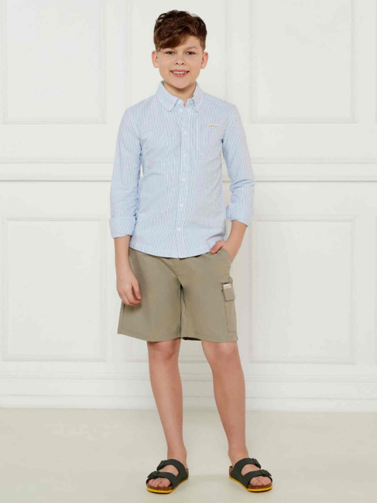 Light blue/White stripe