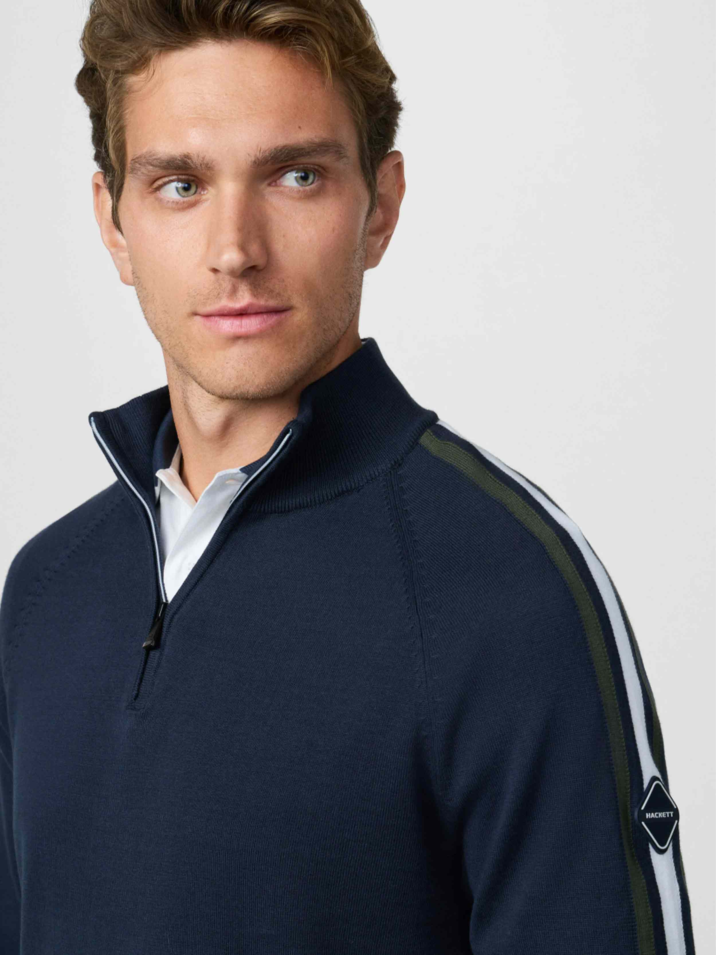 Hackett London - Men's Racing Knit Quarter Zip Jumper – dstore Egypt