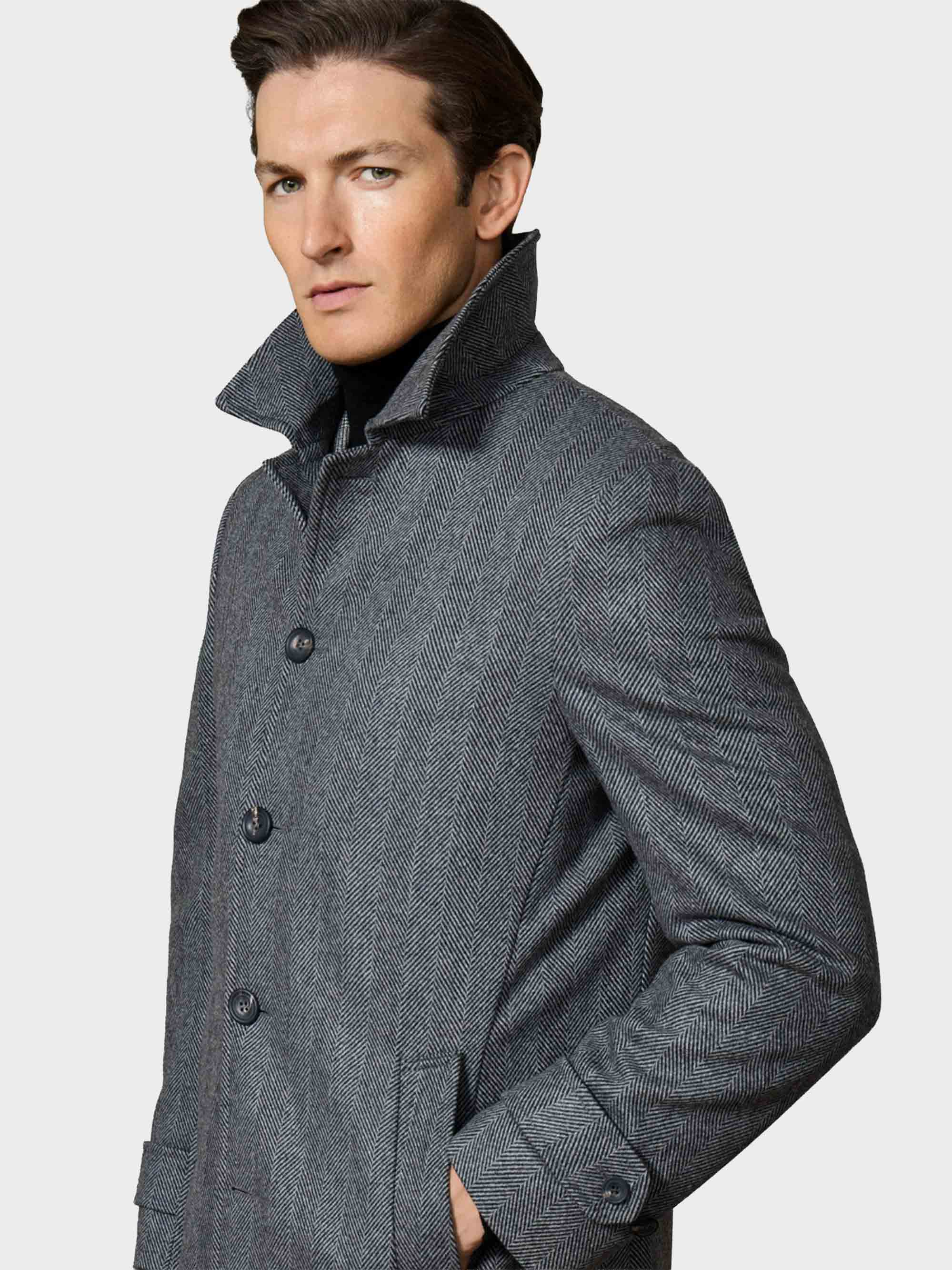 Hackett London - Men's Wool-Cashmere Herringbone Overcoat – dstore