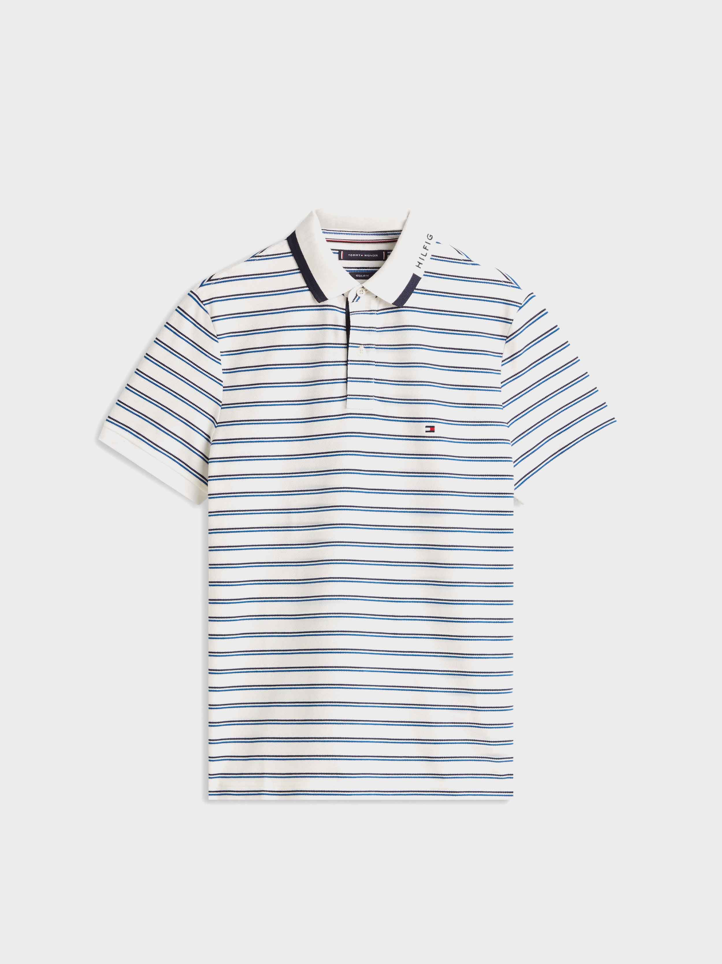 White / Navy Stripe