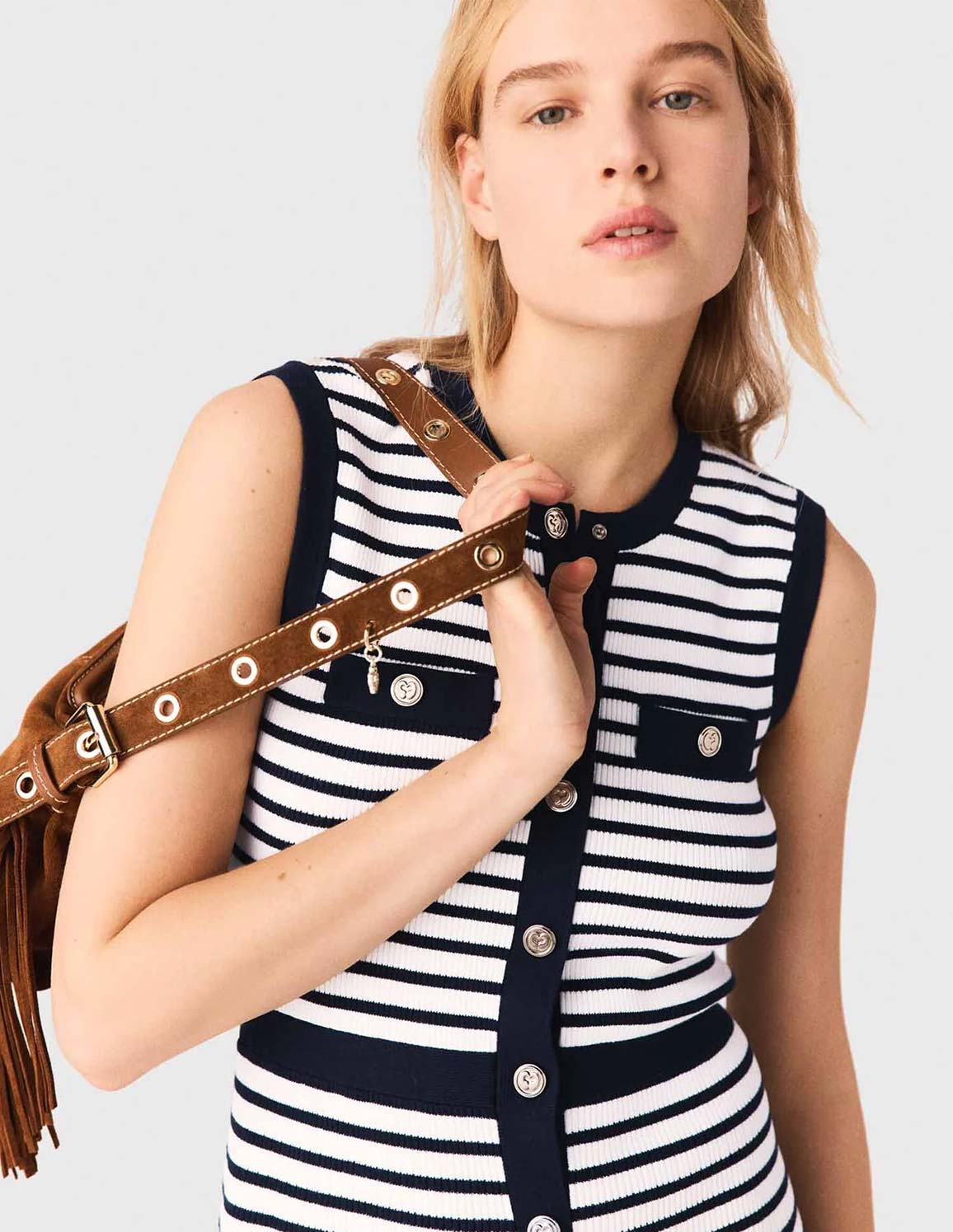 Ecru/Navy Blue