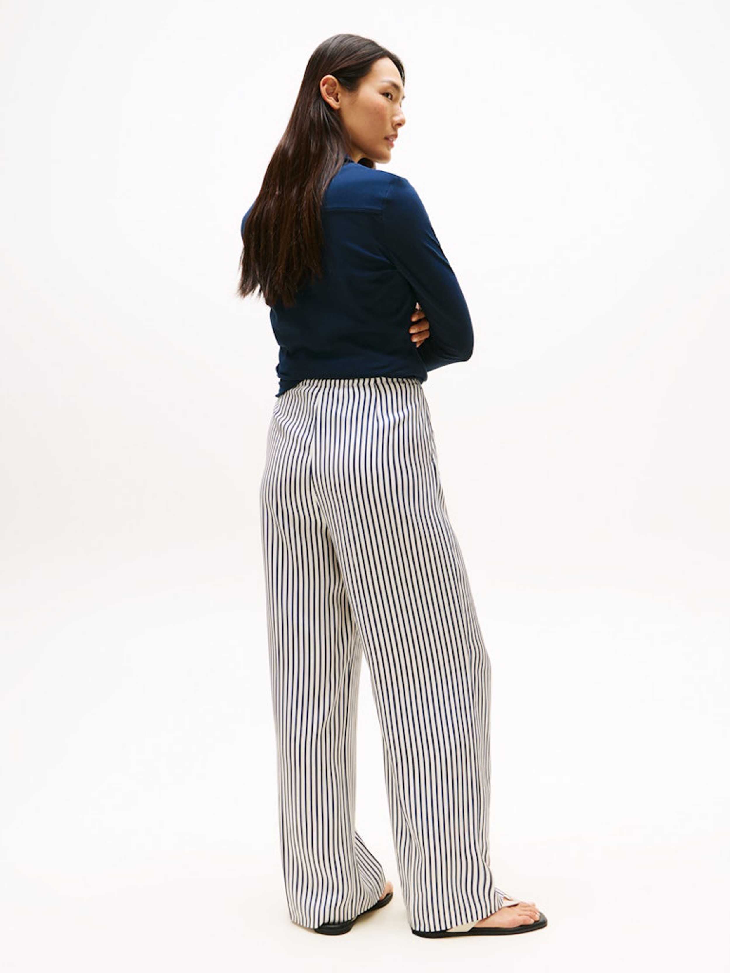 White / Navy Stripe