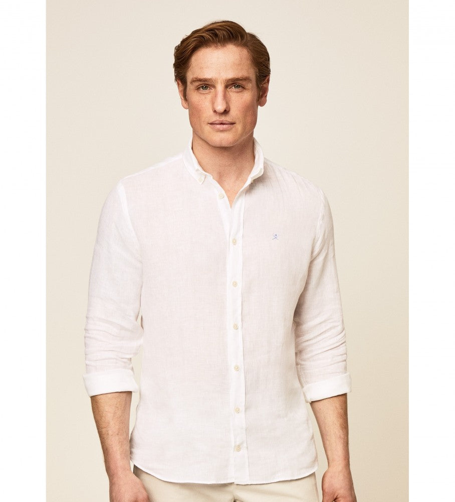 Hackett - slim fit linen shirt - men