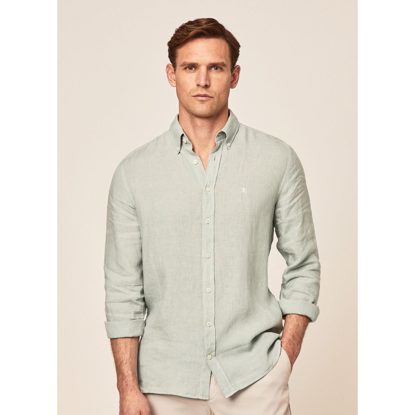 Hackett - slim fit linen shirt - men