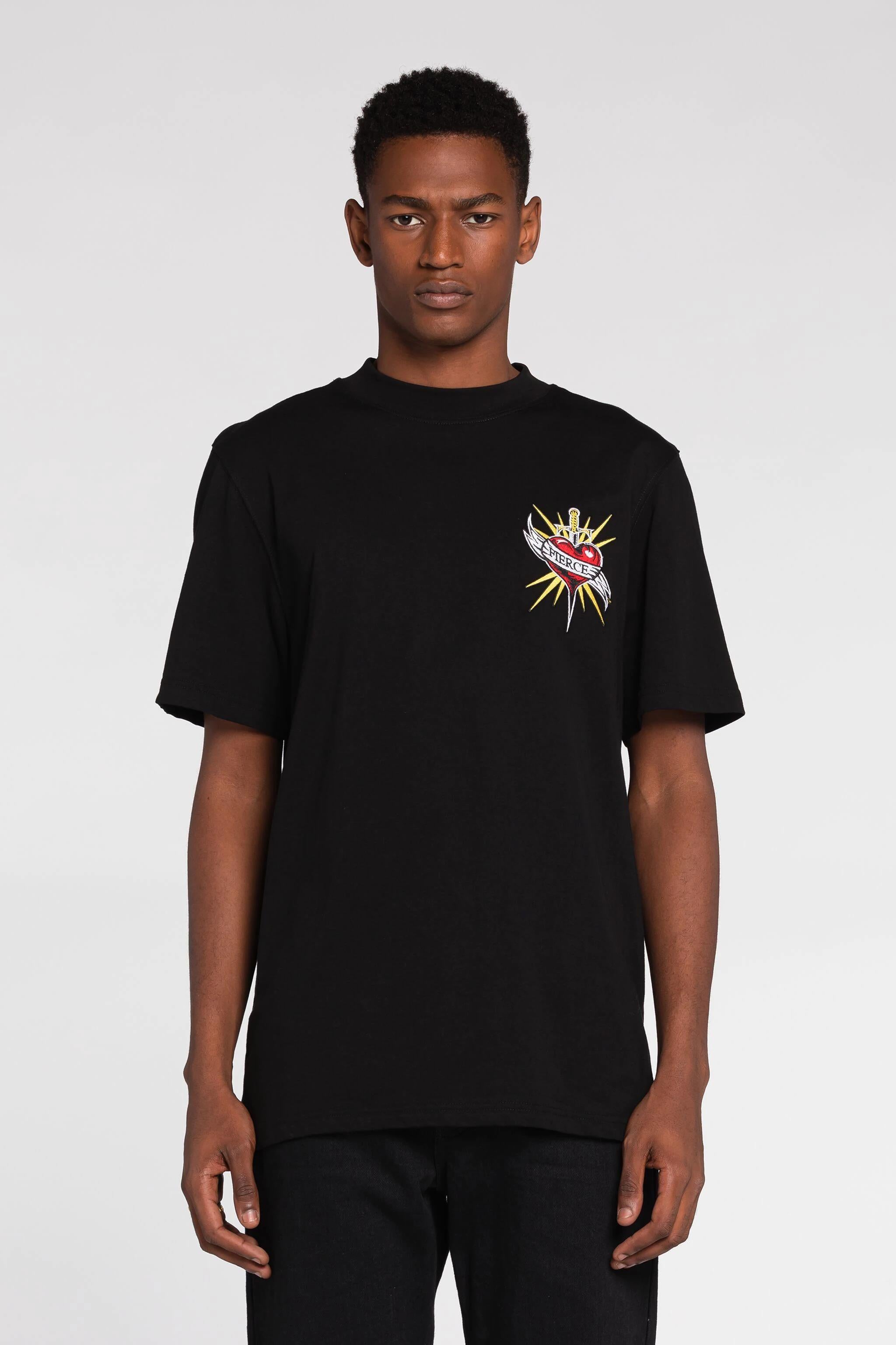 Roberto cavalli - logo-embroidered cotton t-shirt - men