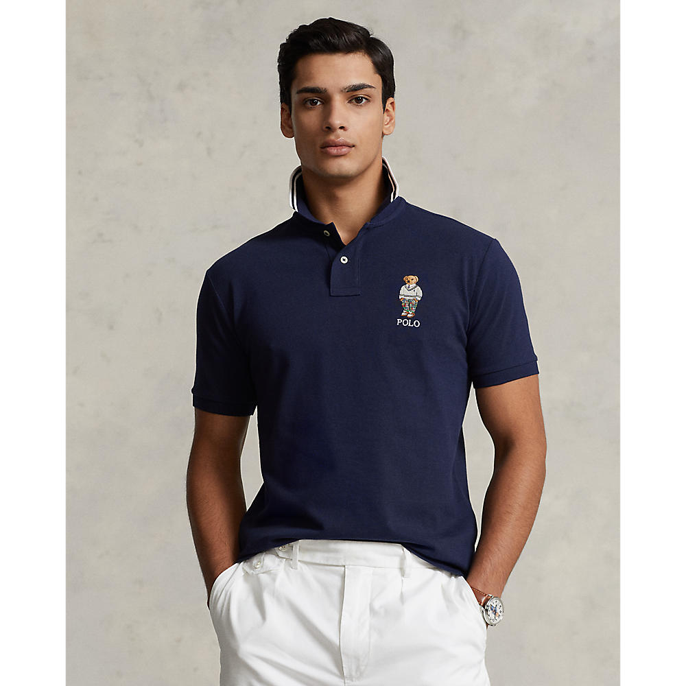 Polo ralph lauren - custom slim polo bear mesh polo shirt - men