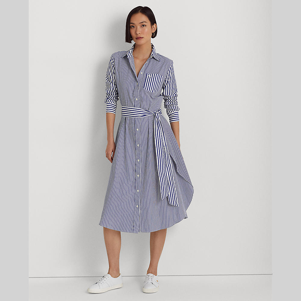 Polo ralph lauren - striped cotton broadcloth shirtdress - women