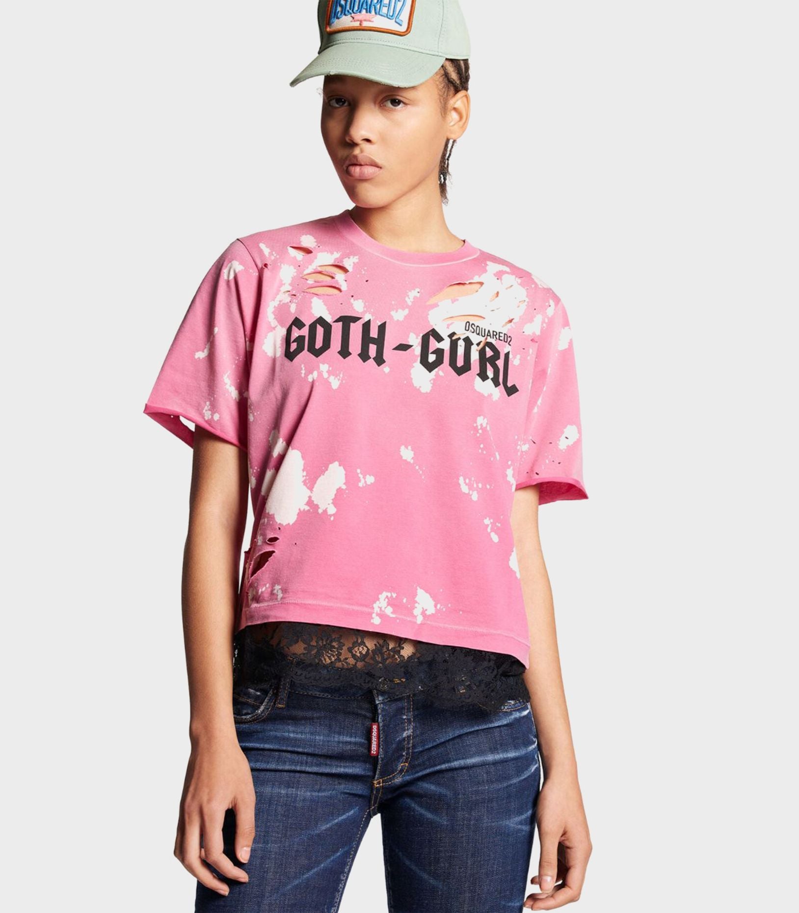 Dsquared2 - goth-gurl lace t-shirt - women  - women