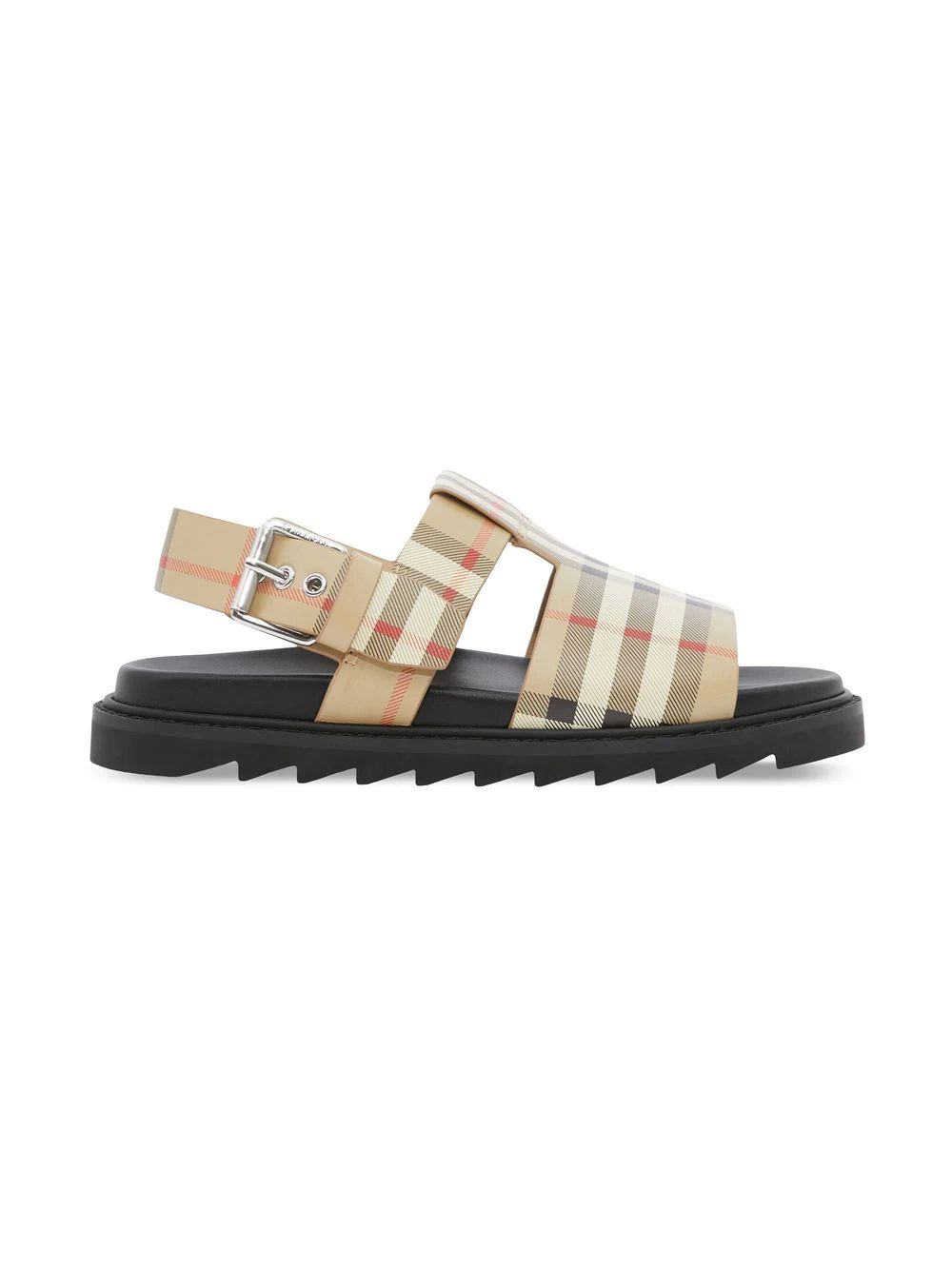 Burberry - vintage check leather buckled sandals