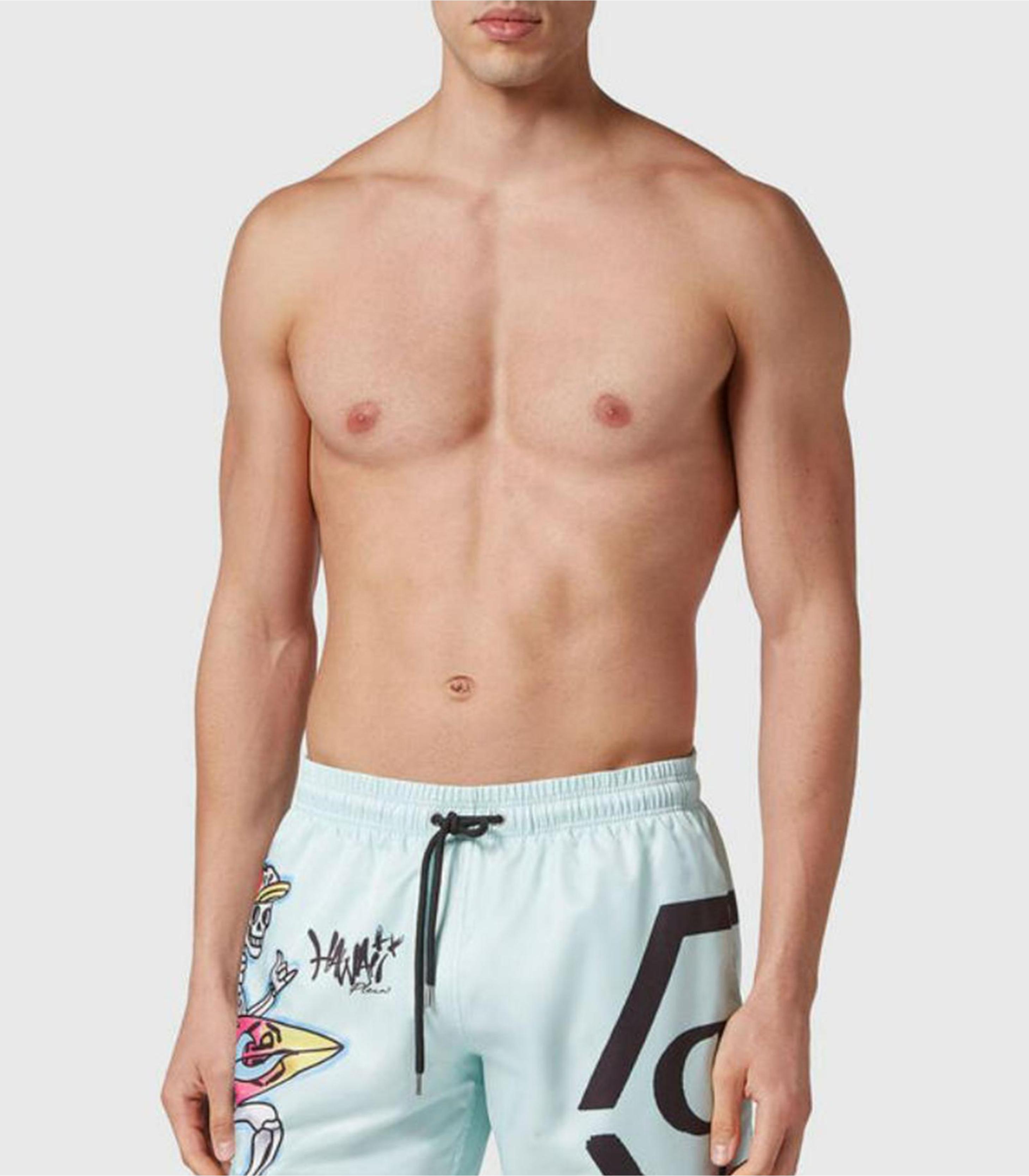 Philipp plein - swim-trunks hawaii - men