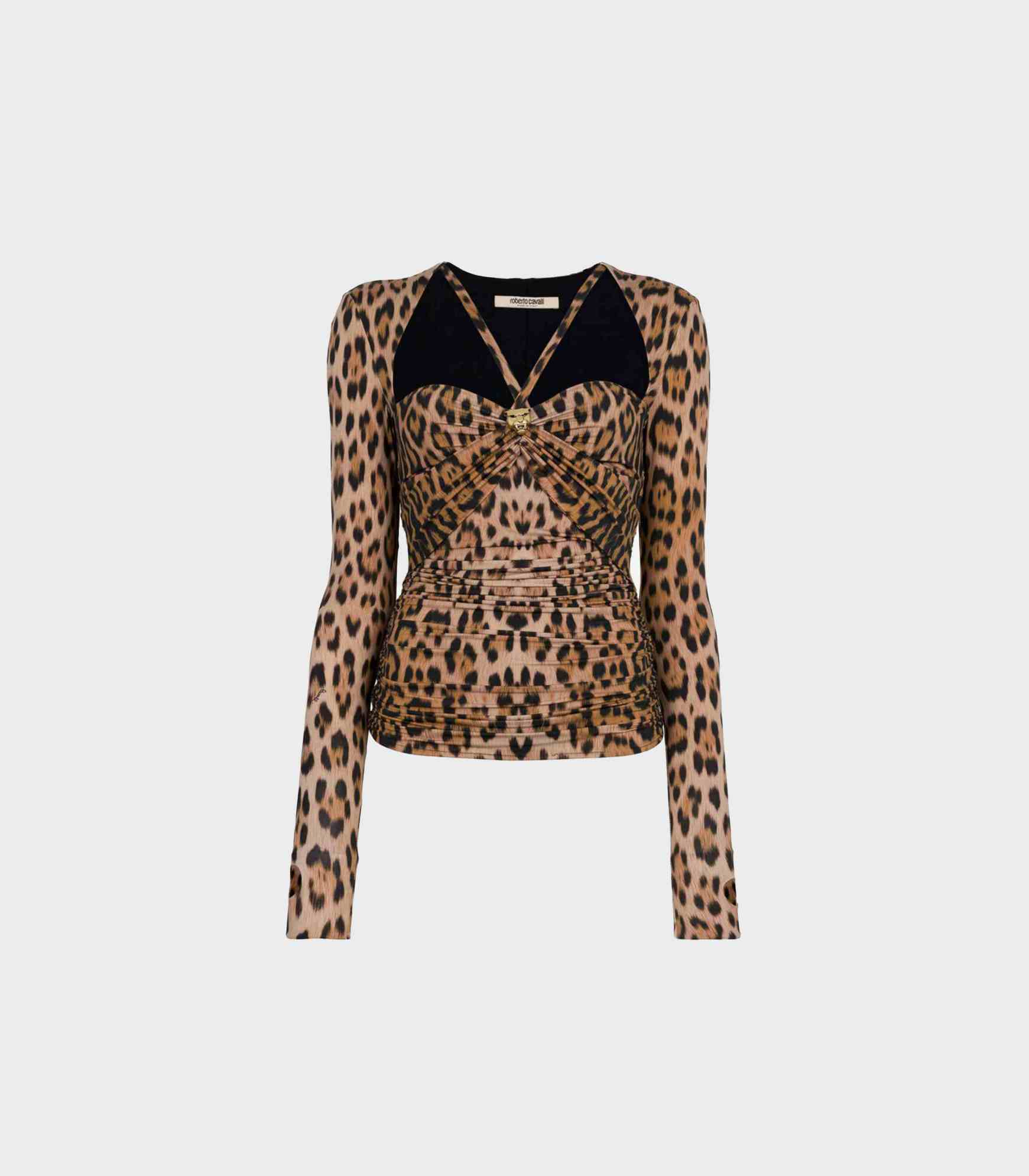 Roberto cavalli - jaguar print long-sleeve top - women