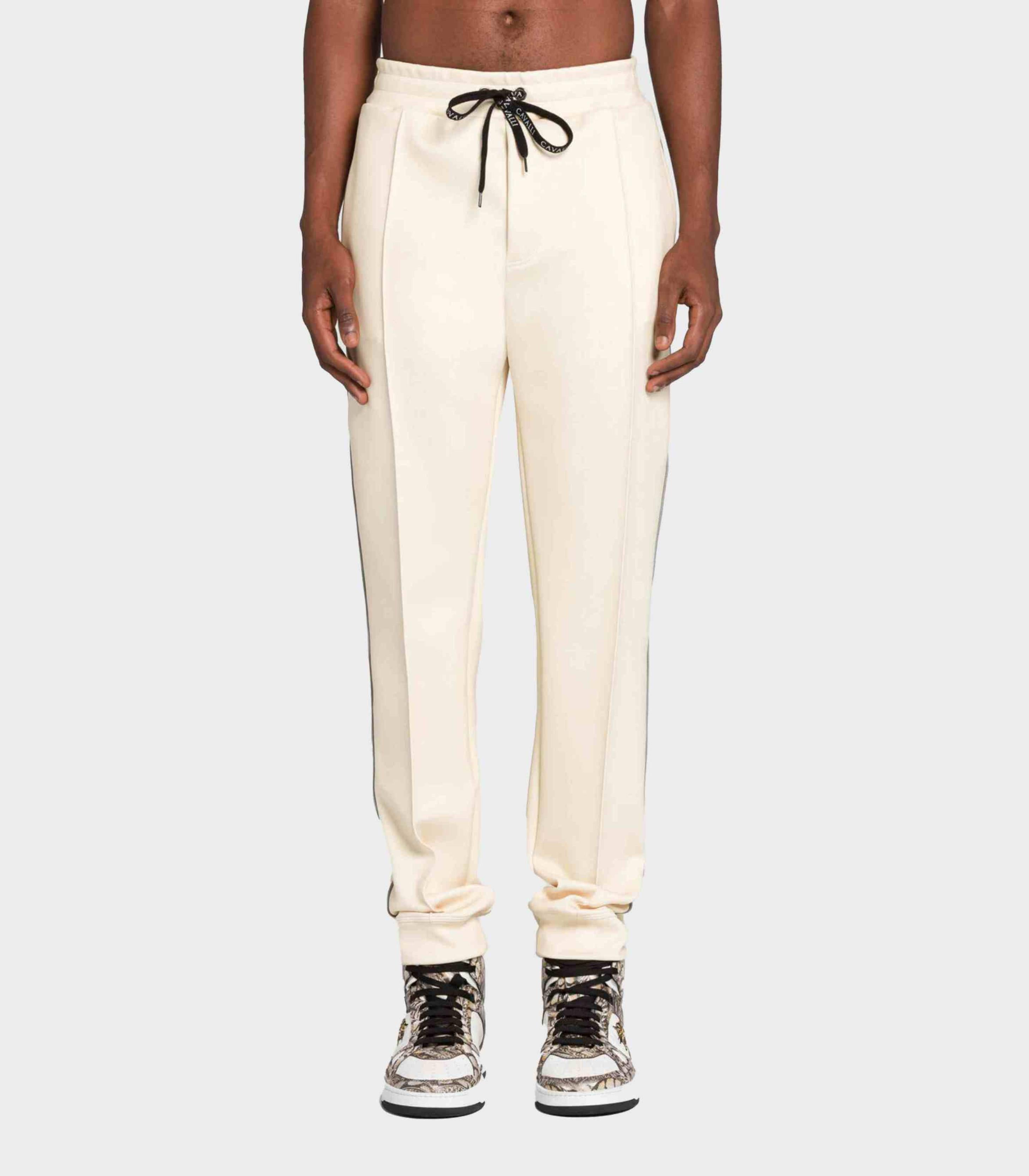 Roberto cavalli - cuffed pants -mirror snake logo-embroidered track pants - men