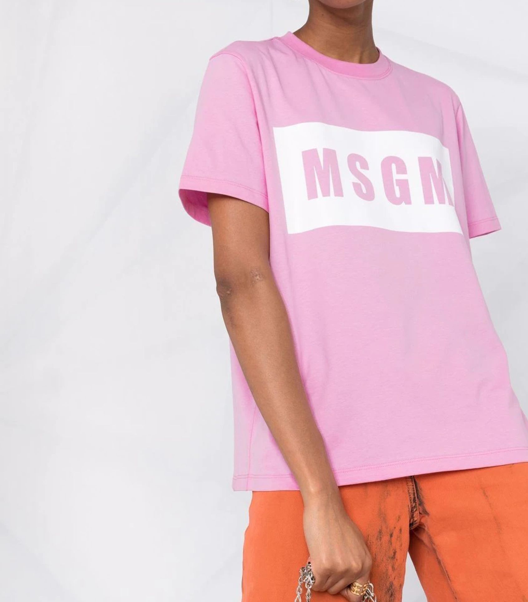 Msgm - logo-print cotton t-shirt - women