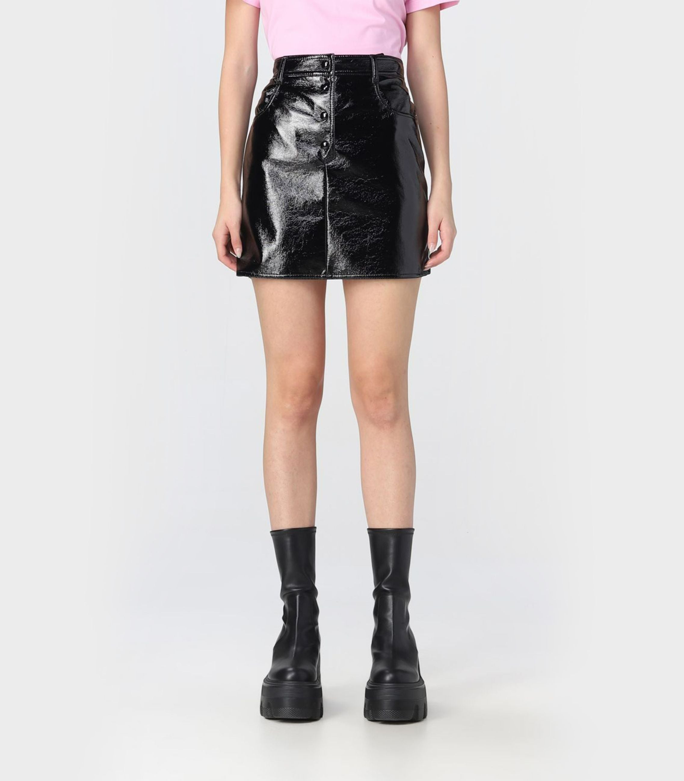 Msgm - vernet leather mini skirt - women