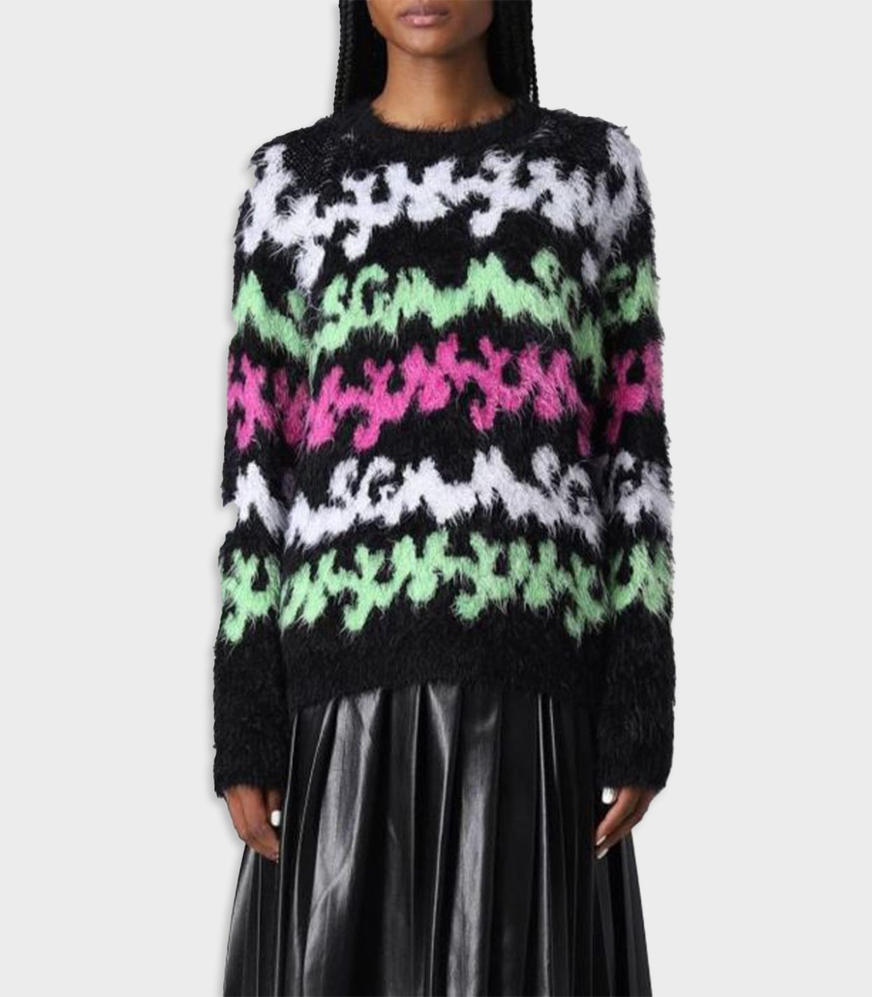 Msgm - all-over logo pattern sweater - women