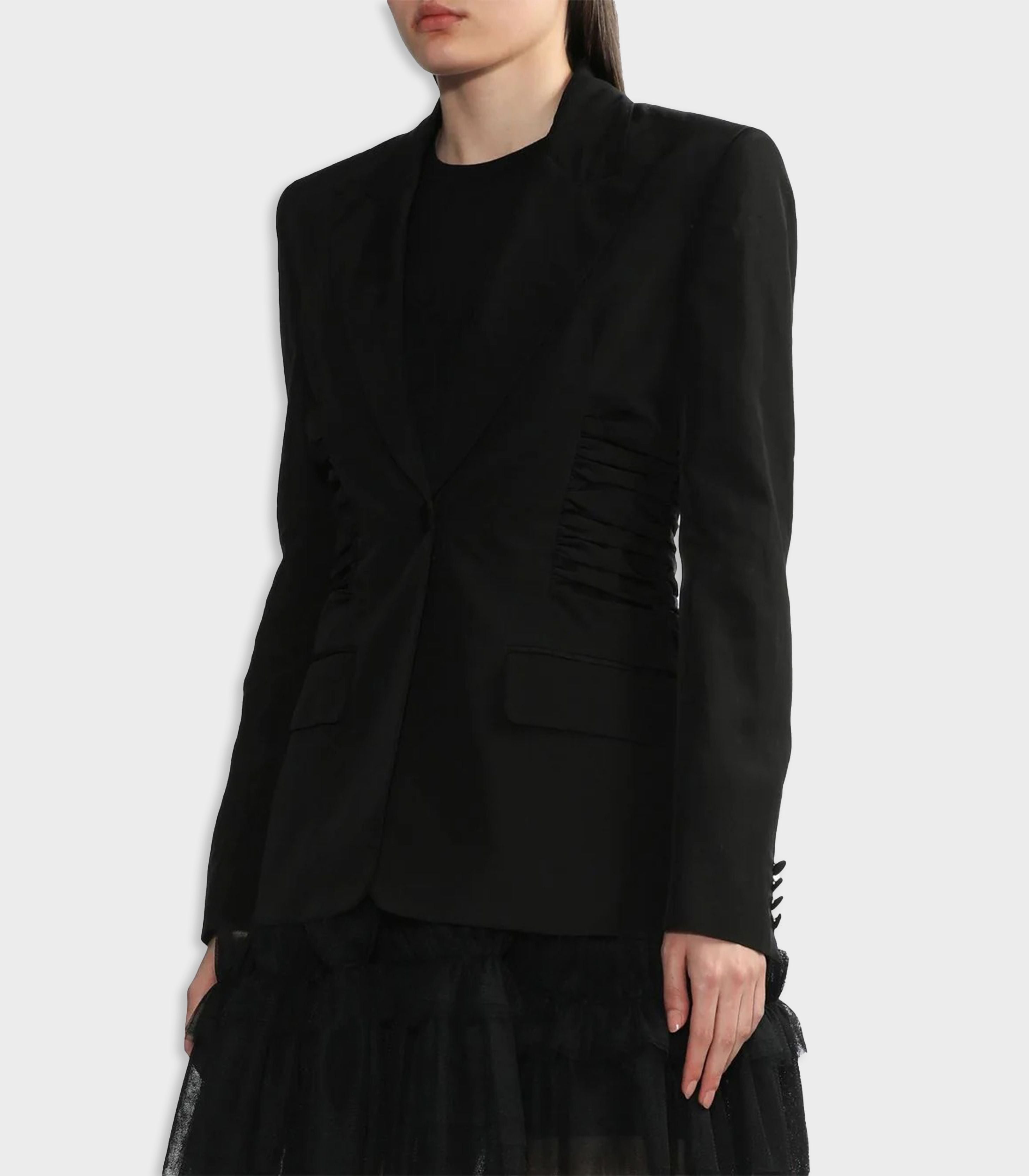 Msgm - ruched-detail single-breasted blazer - women