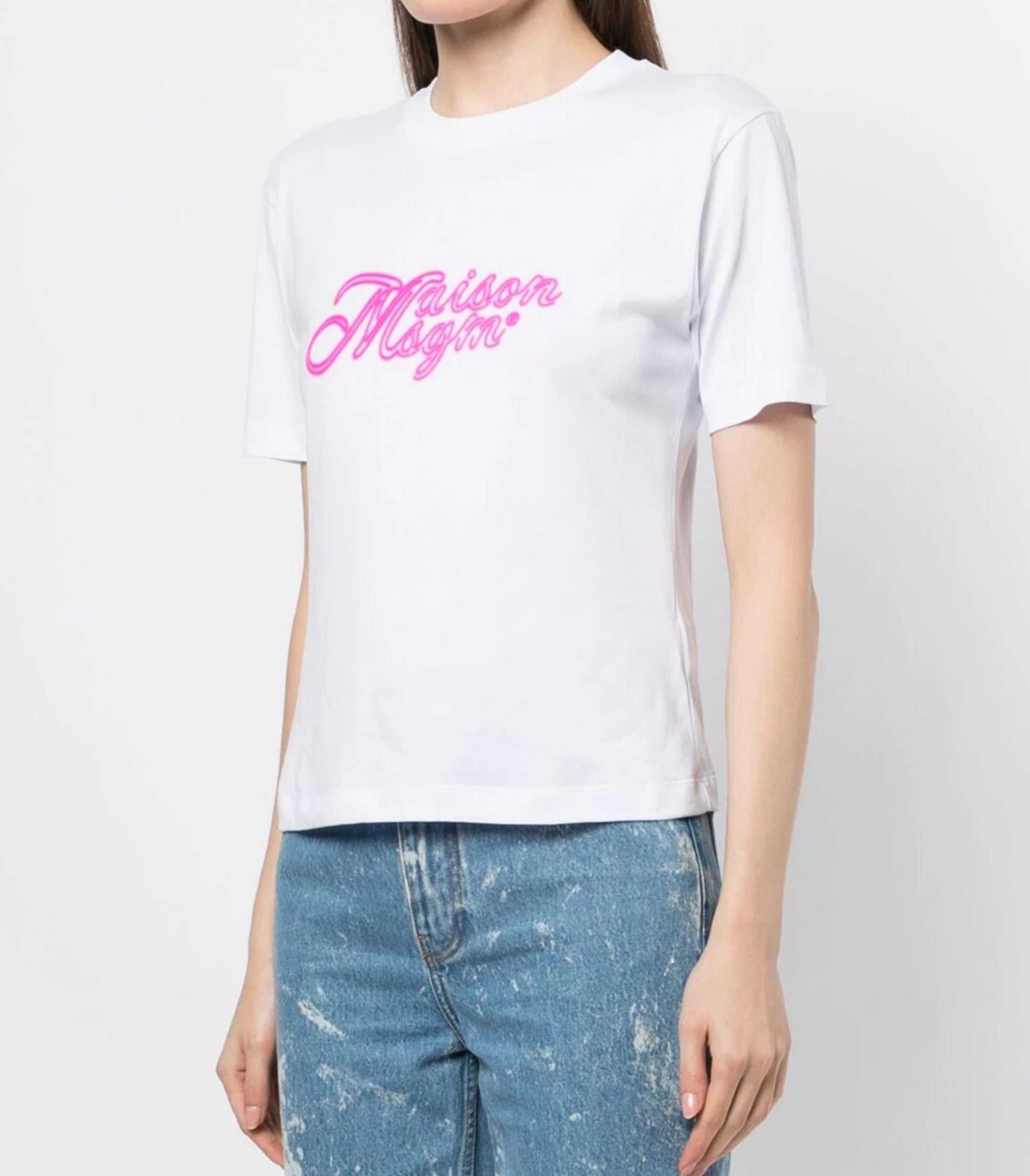 Msgm - logo-print cotton t-shirt - women