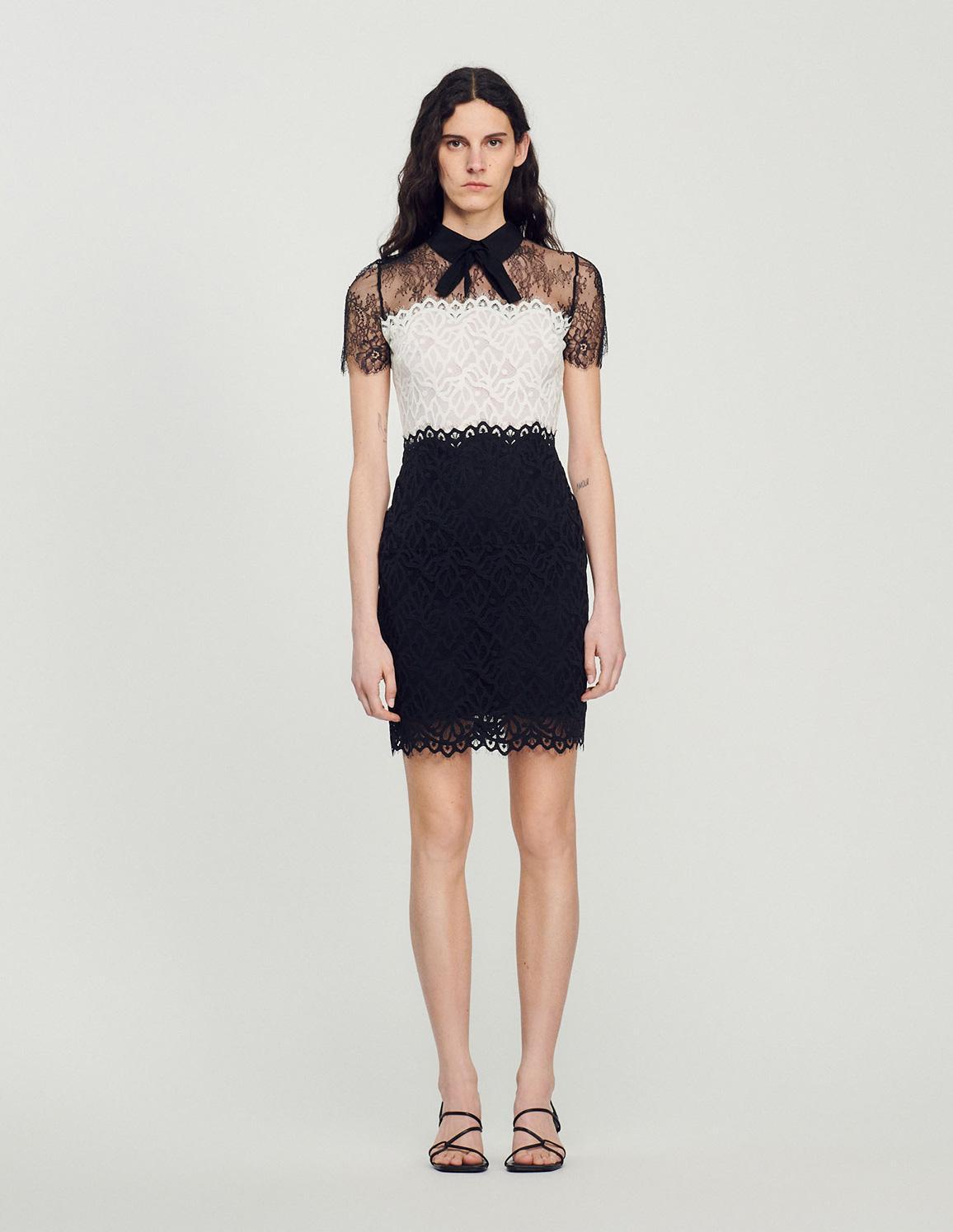 Sandro Two Tone Lace Dress - Main Image