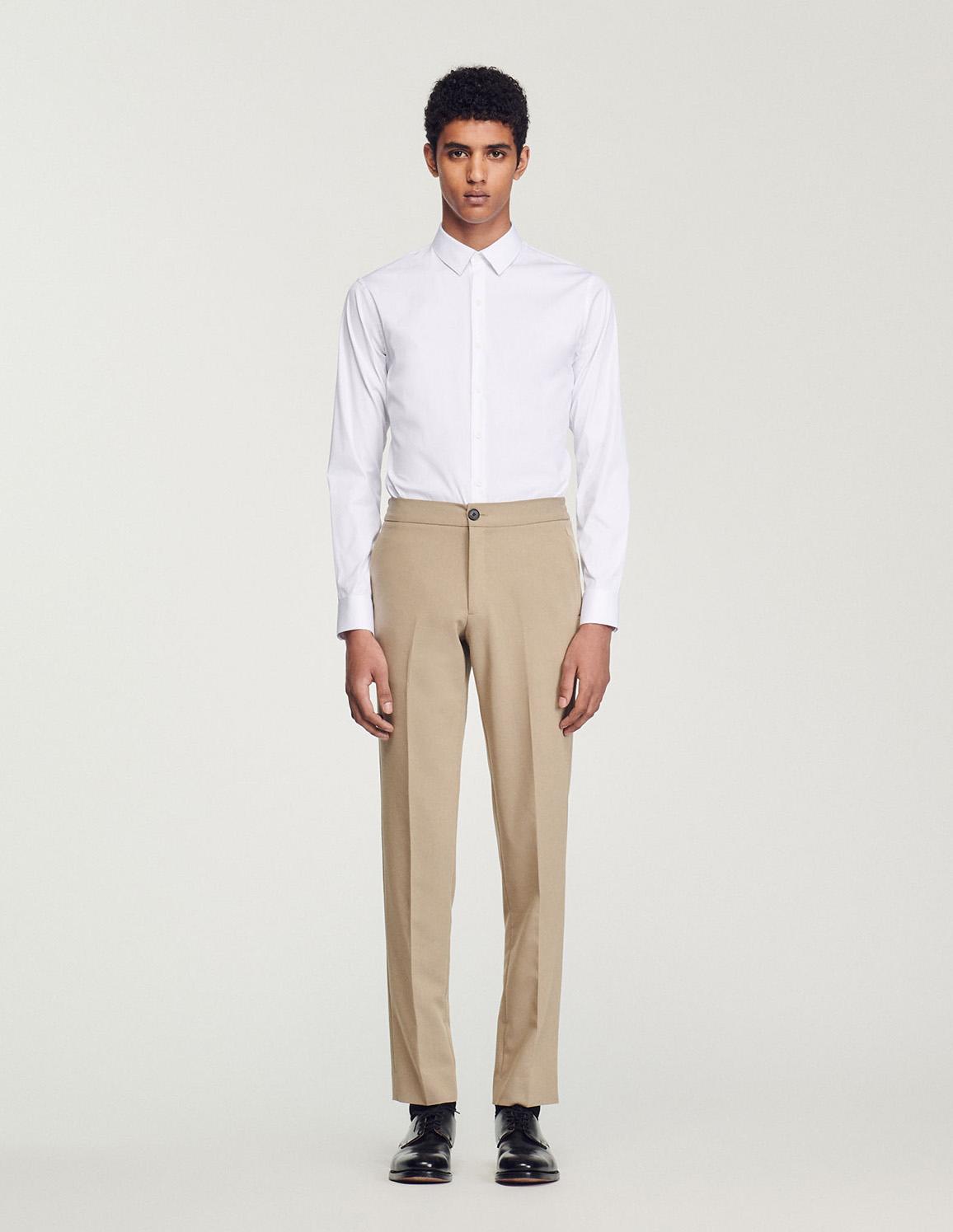 Sandro - fitted stretch cotton shirt - men