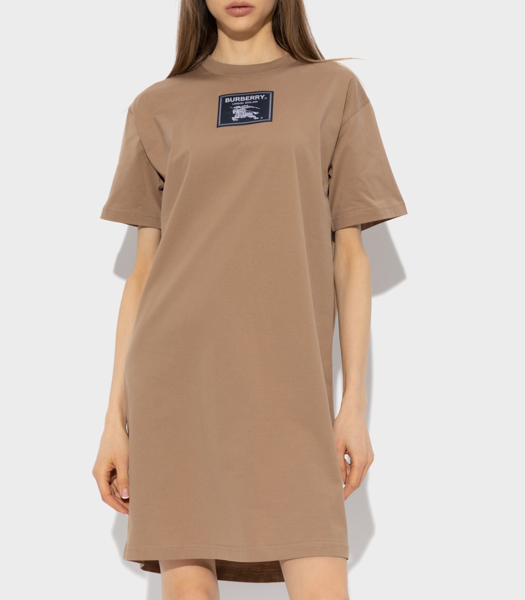 Burberry - logo-patch t-shirt dress
 - women