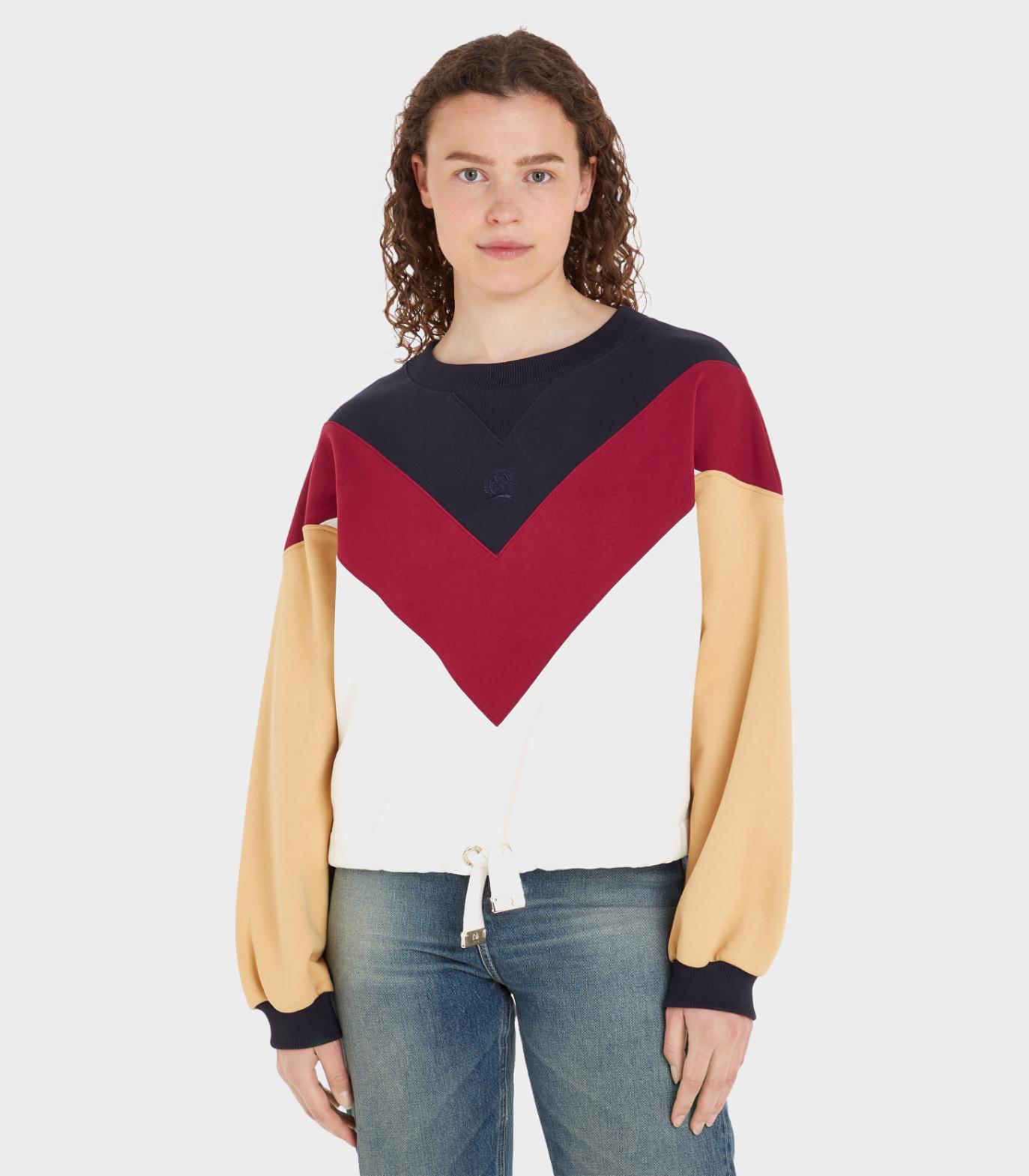 Tommy hilfiger - thc argyle crew neck sweatshirt relaxed fit - women