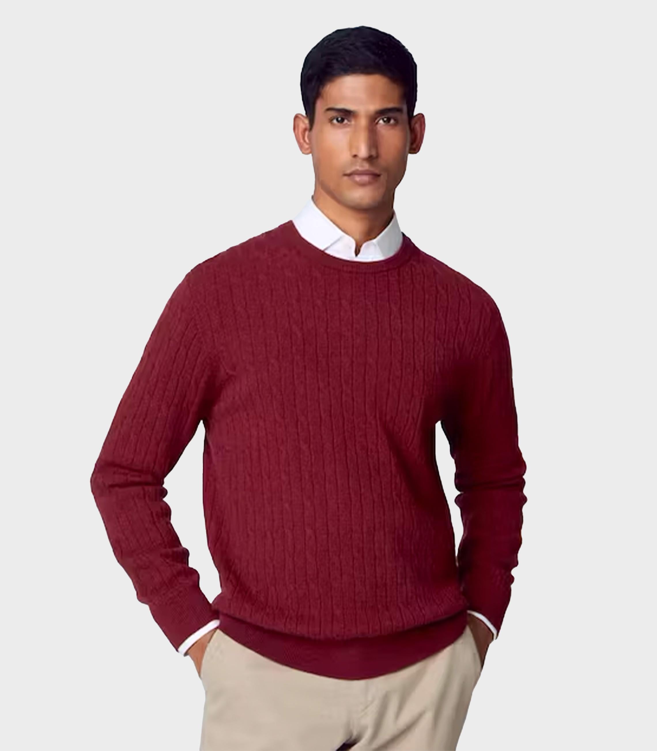 Hackett - cable knit wool jumper - men