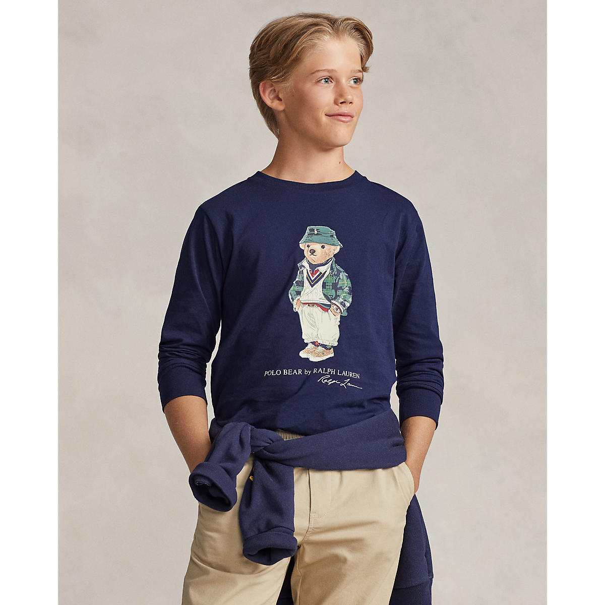 Polo ralph lauren -polo bear cotton long-sleeve t-shirt - boys