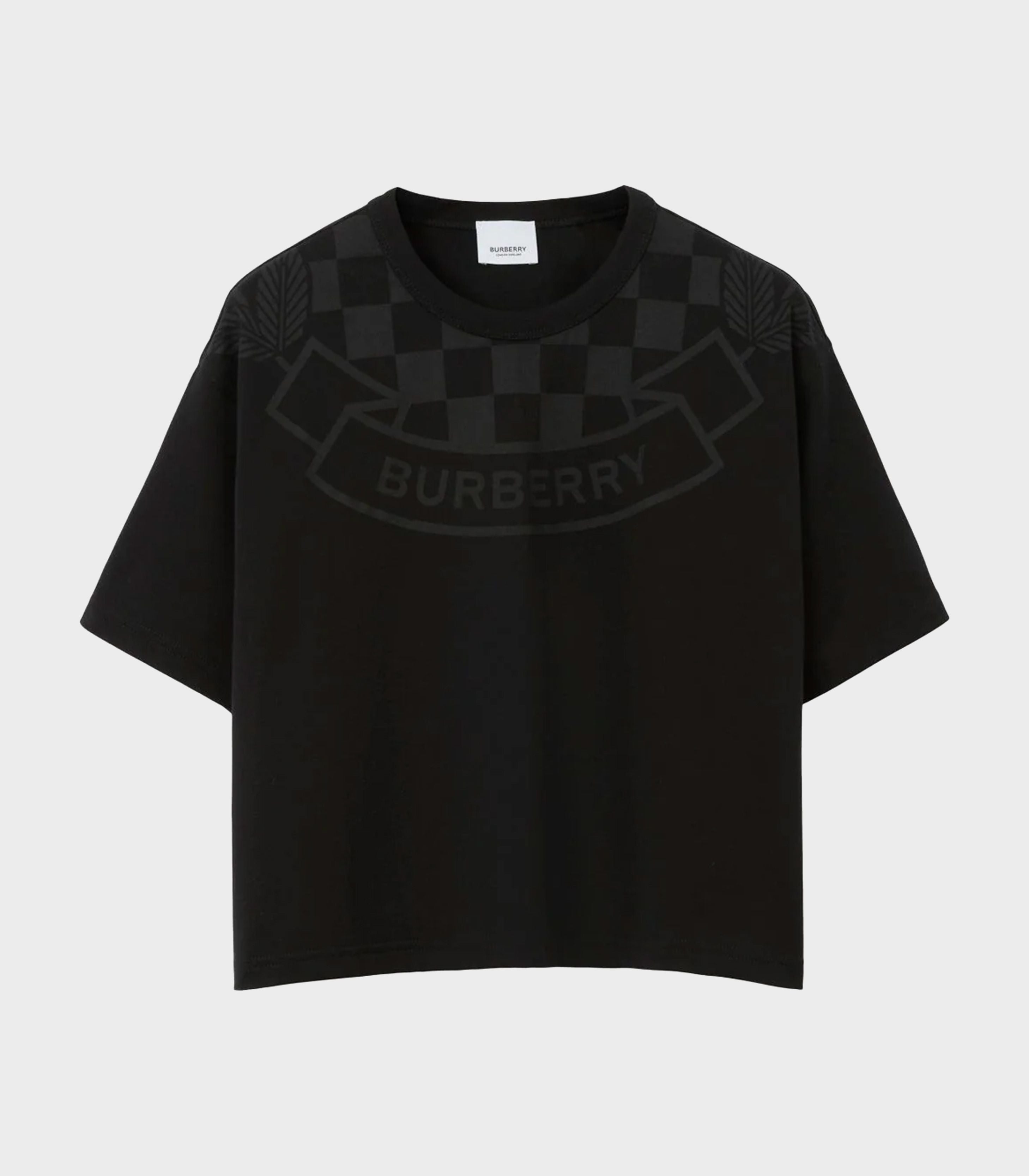 Burberry - Check Print Cotton Cropped Tshirt