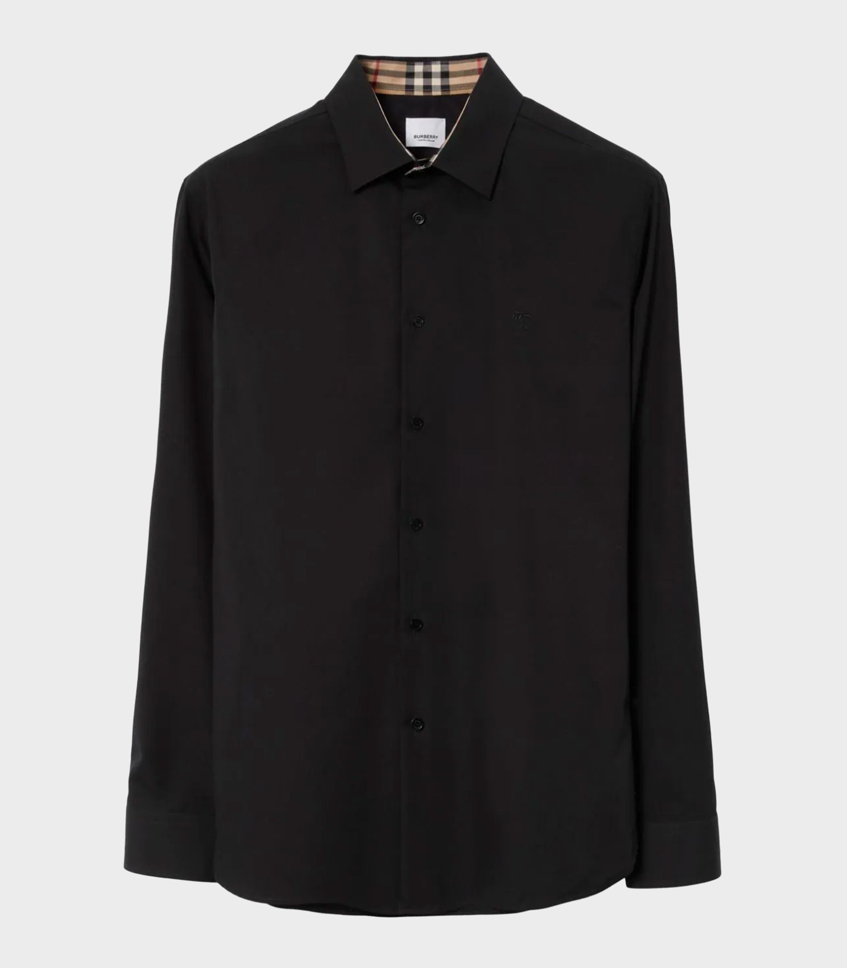 Burberry - logo embroidered long sleeve shirt