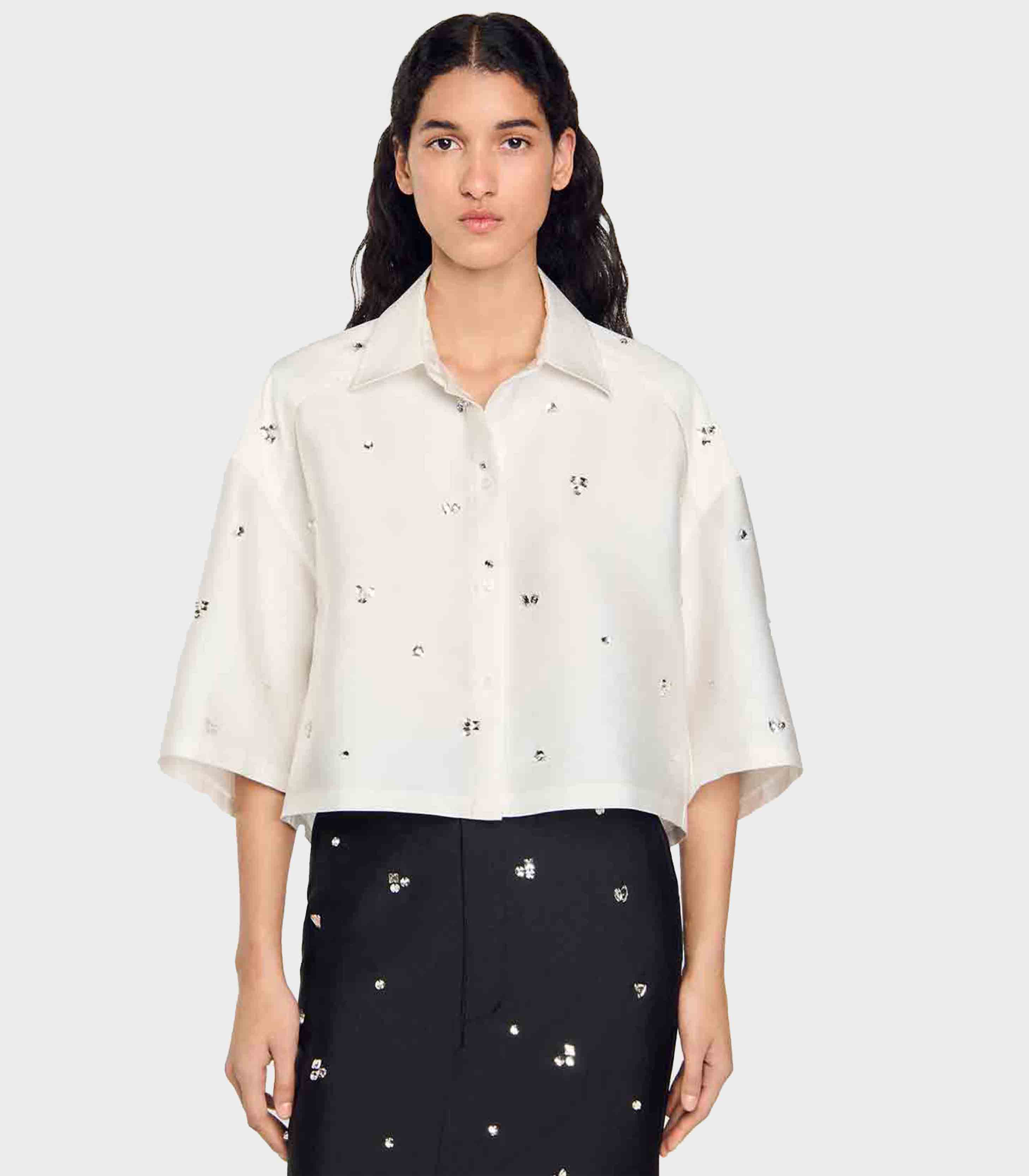 Sandro - shirt embellished with rhinestones
 - women