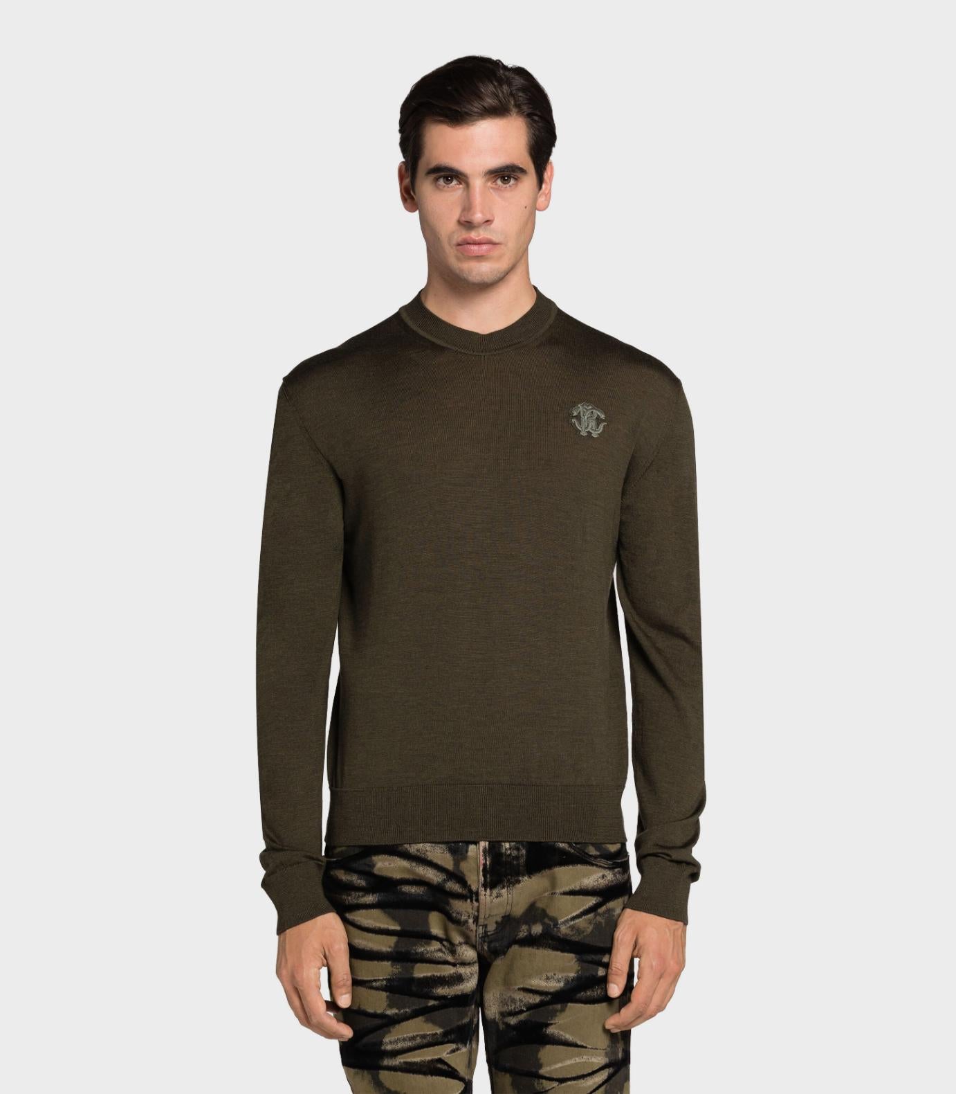 Roberto cavalli - rc monogram wool sweater - men