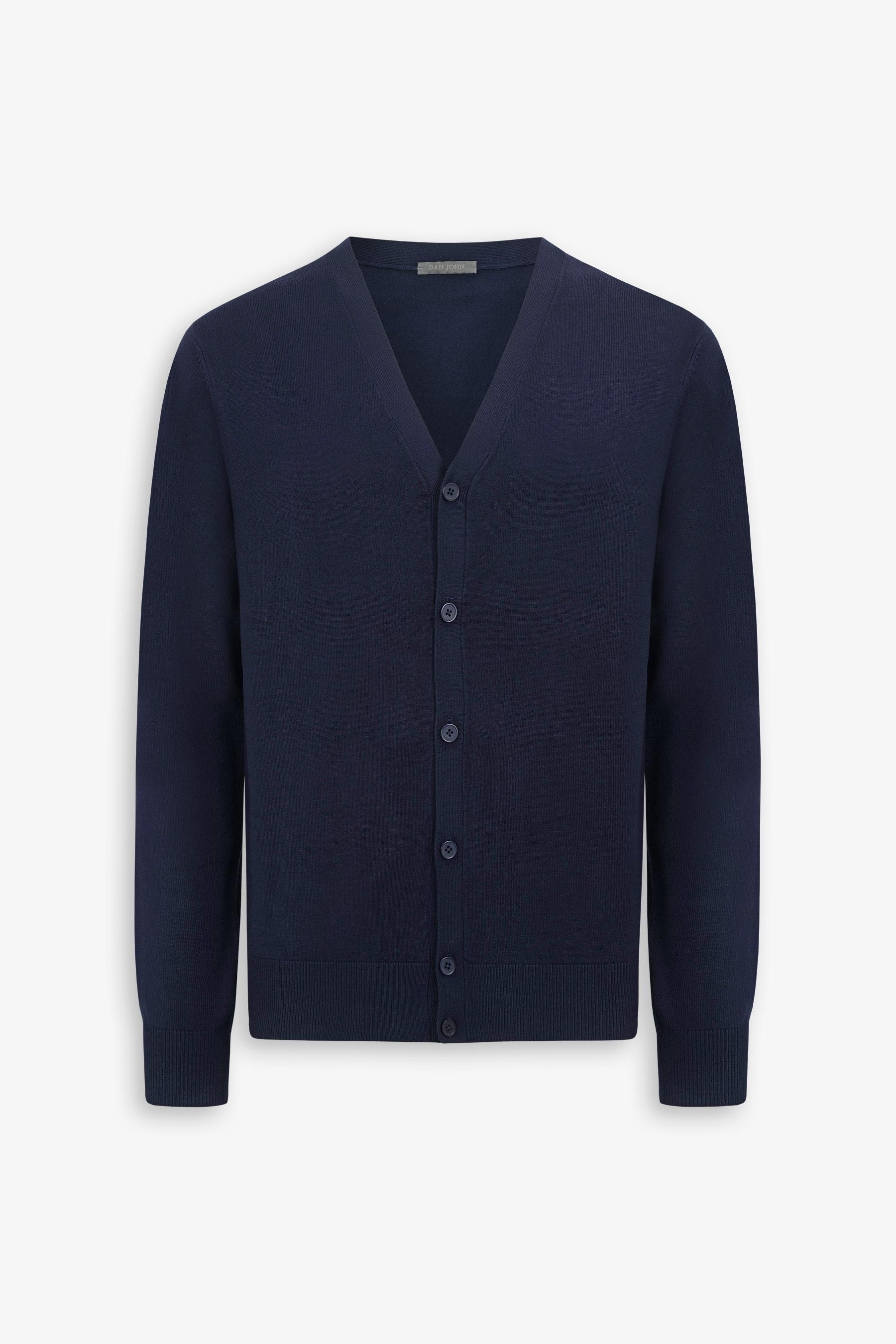 Dan john - v cardigan with basic viscose buttons - men