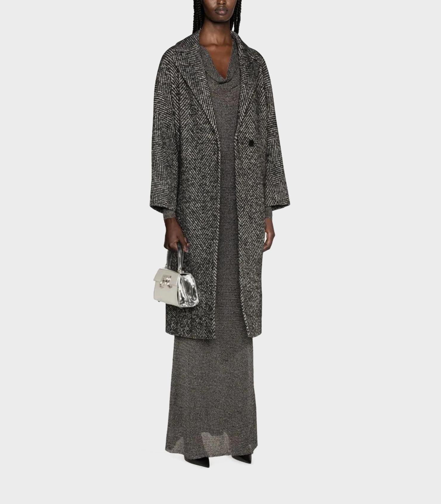 Maje - long herringbone coat - women