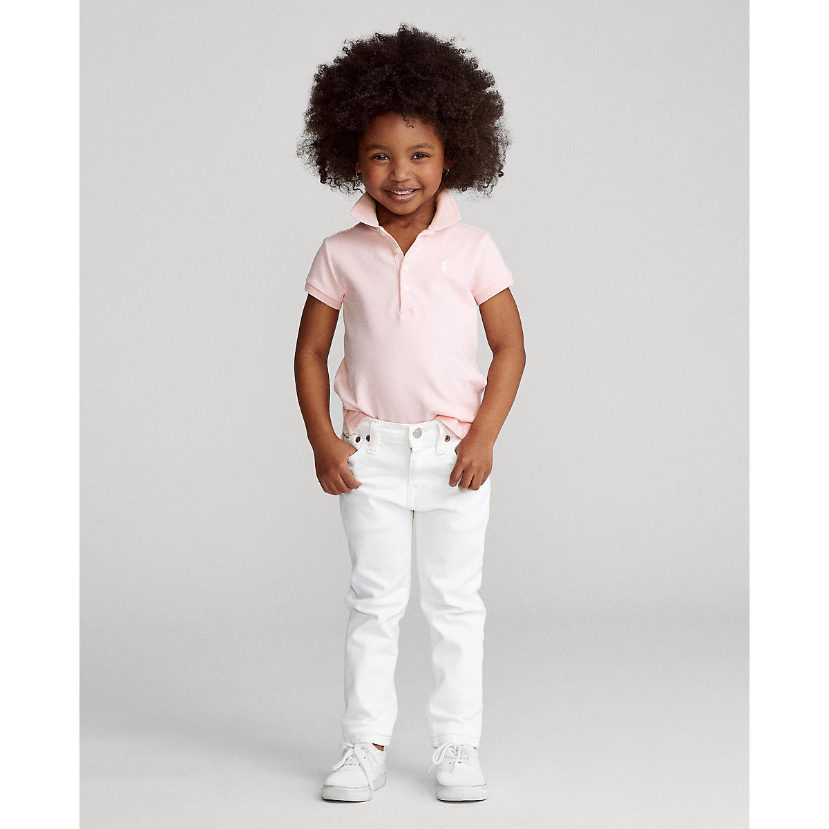 Polo ralph lauren - stretch cotton mesh polo shirt - girls