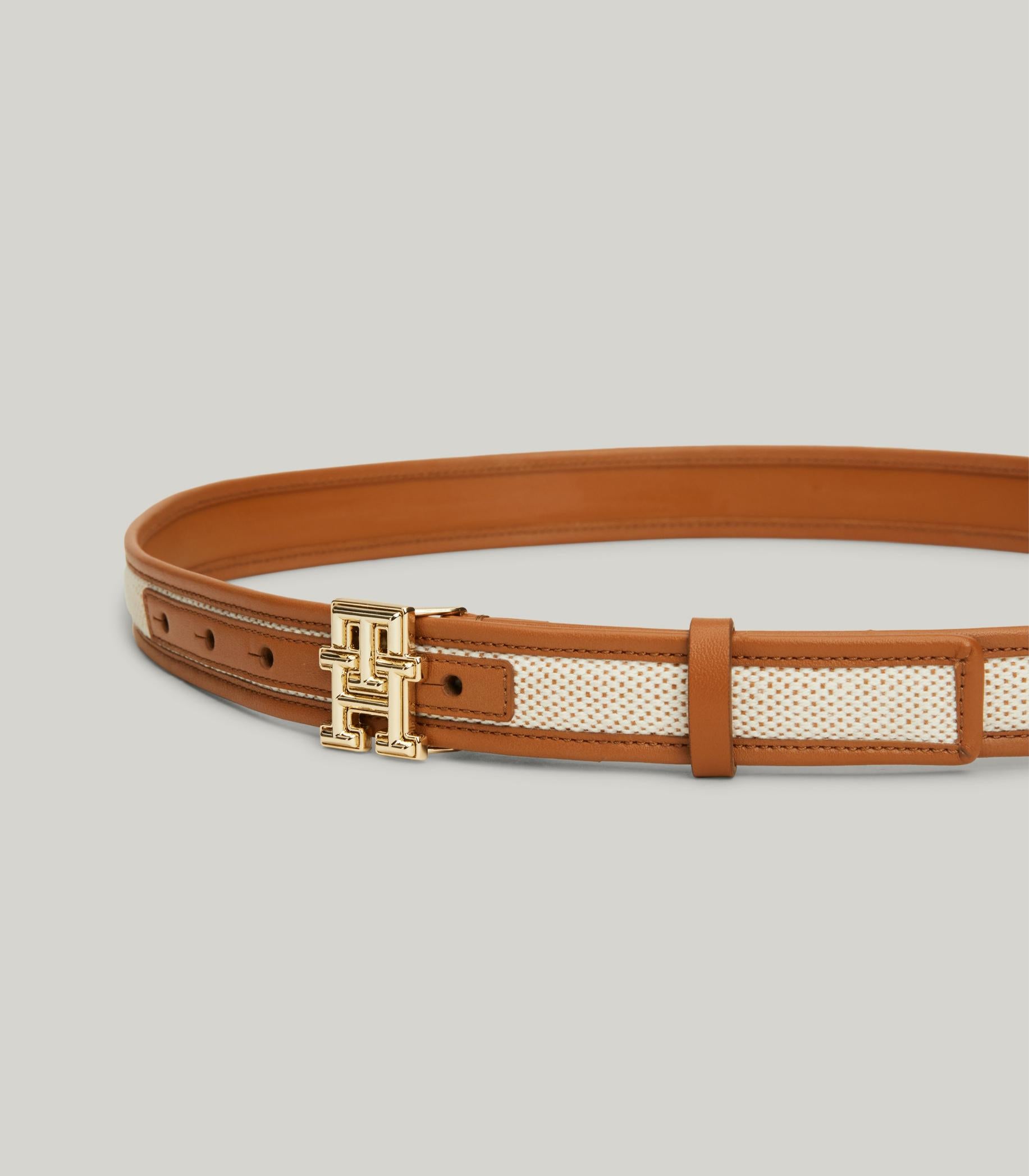 Tommy hilfiger -monogram leather canvas belt - women