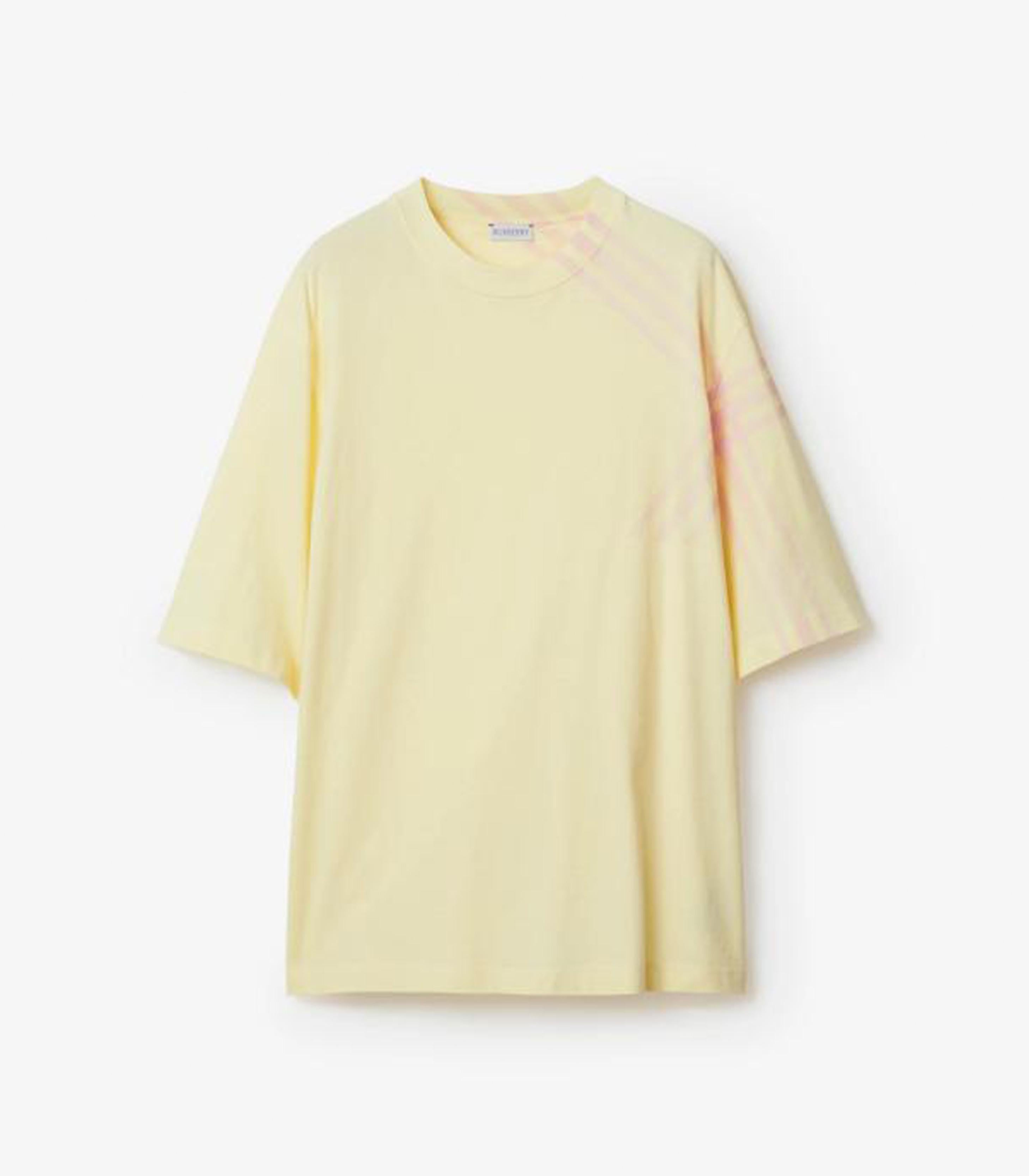 Burberry - check sleeve cotton tshirt