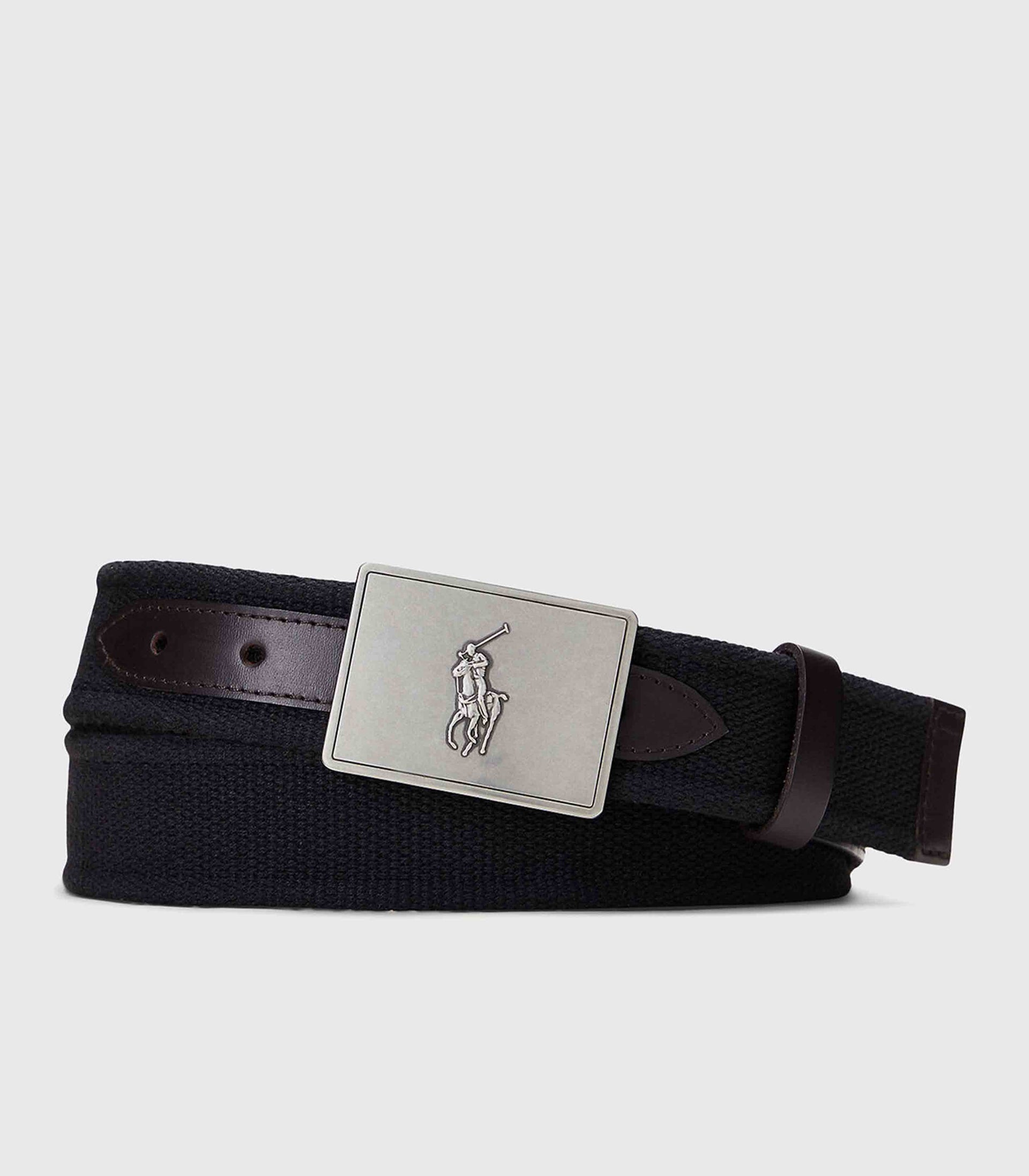 Polo Ralph Lauren -Men's Pony Plaque Canvas Leather Belt