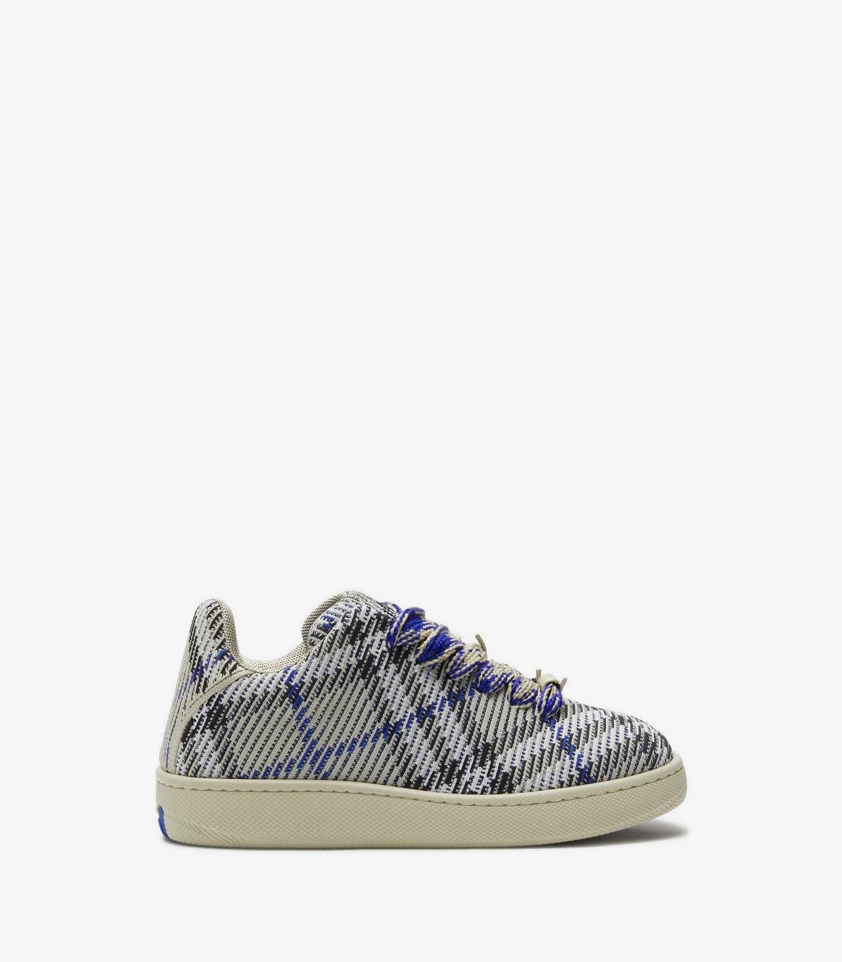 Burberry- box checked knitted sneakers - women